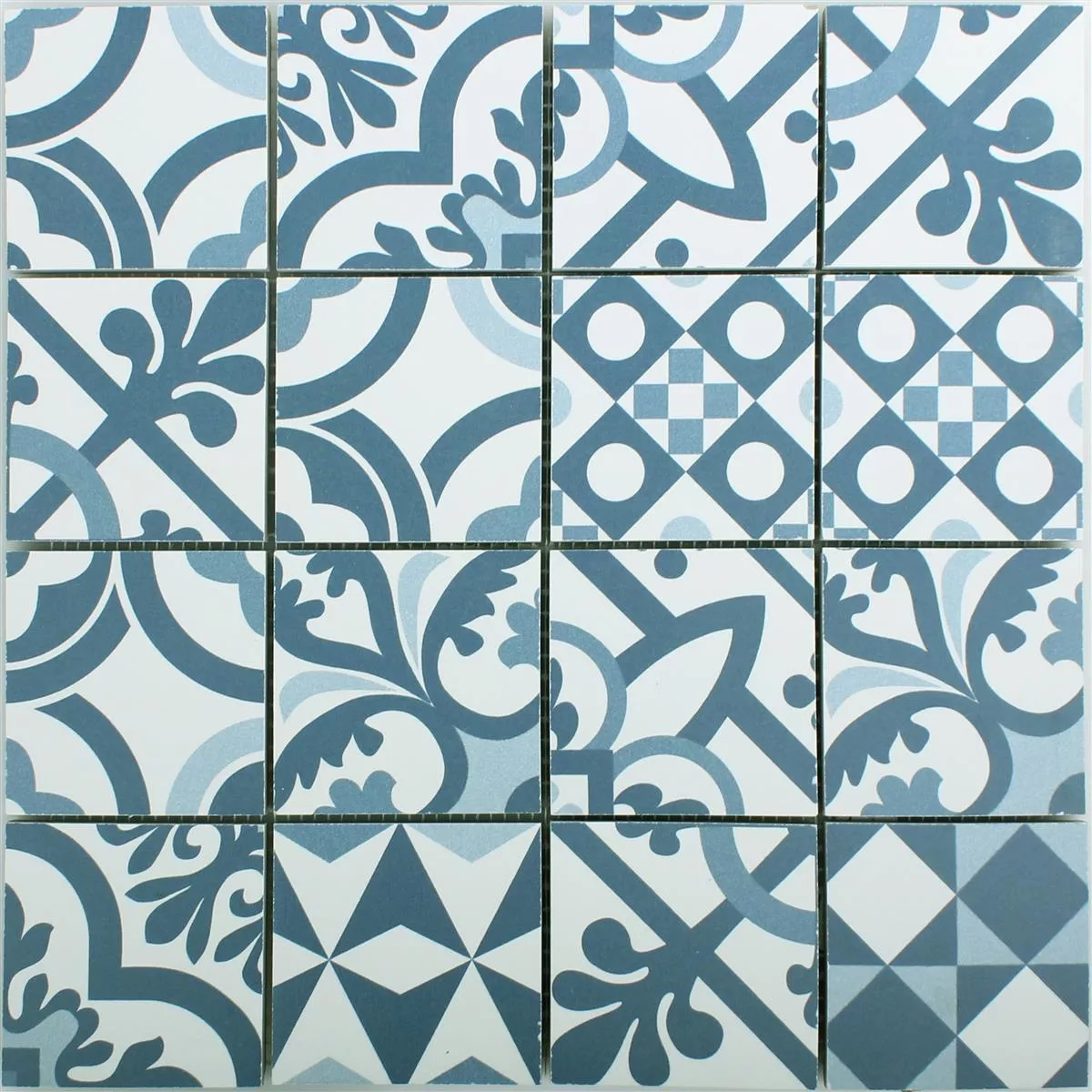 Muestra Mosaico Cerámico Retro Azulejos Utopia Azul R10/B