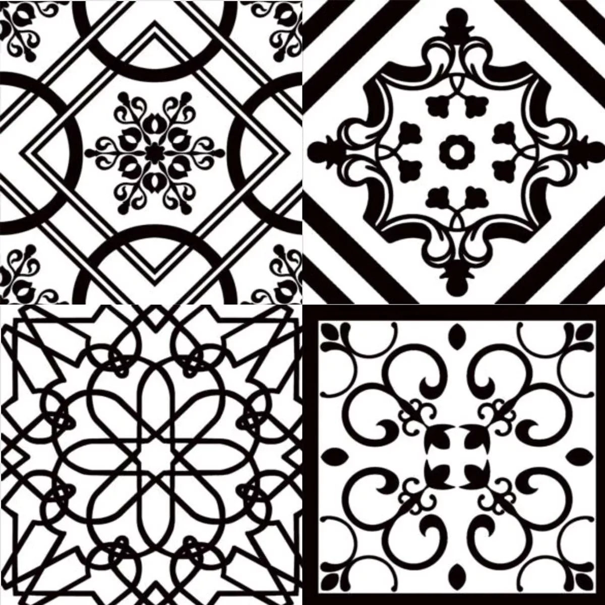 Muestra Azulejos De Gres Azulejos Ravello Negro Blanco 22,5 x 22,5cm