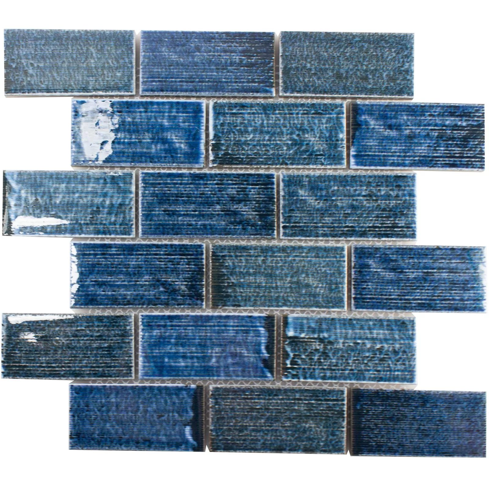 Muestra Cerámica Azulejos De Mosaico Bangor Brillante Turquesa Rectángulo