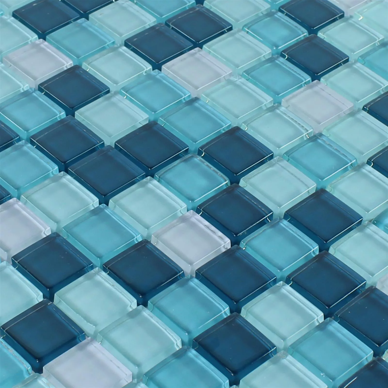 Mosaico De Cristal Azulejos Palikir Azul Verde Mix