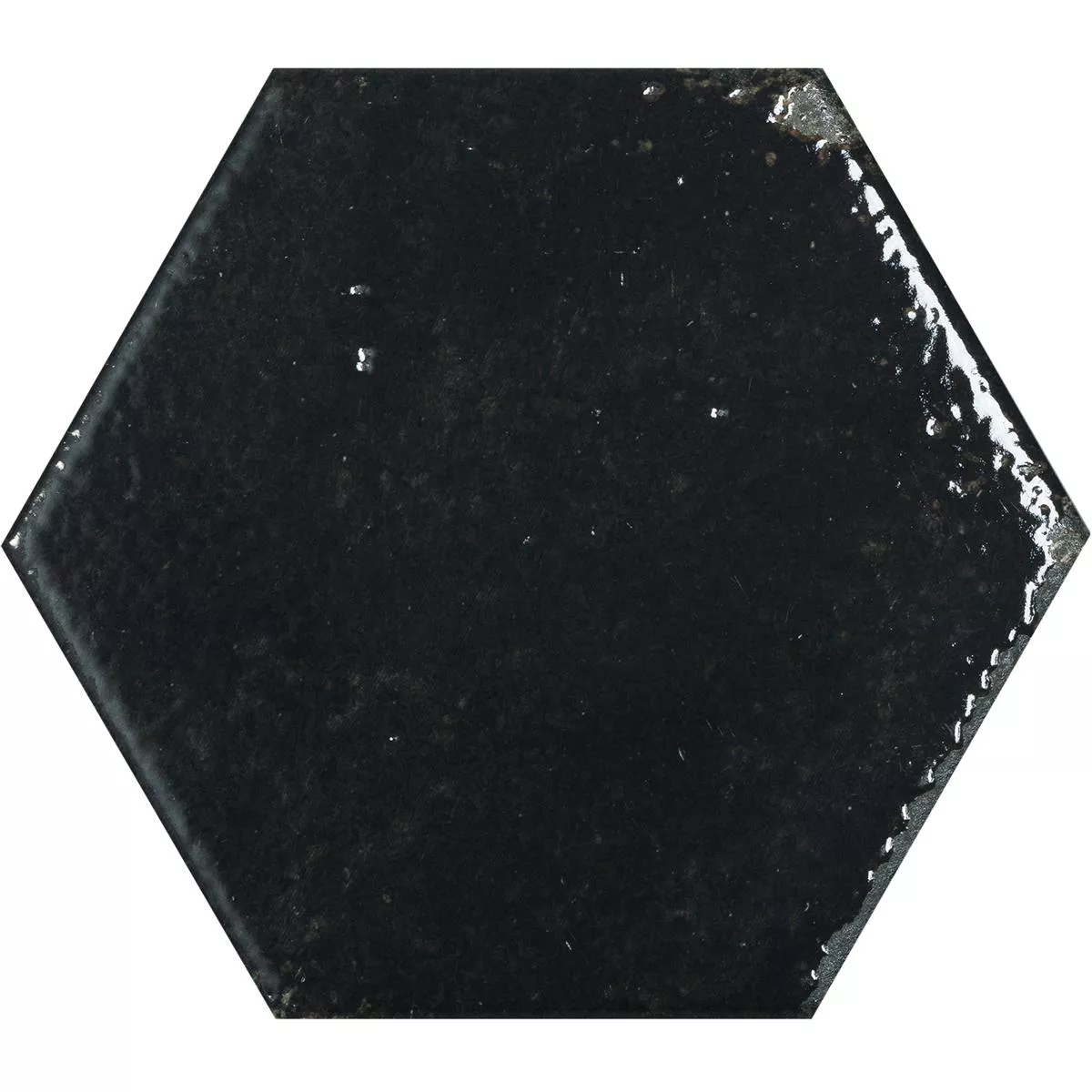 Revestimientos Lara Brillante Corrugado 13x15cm Hexagonales Negro Revestimientos Lara Brillante Corrugado 13x15cm Hexagonales Negro