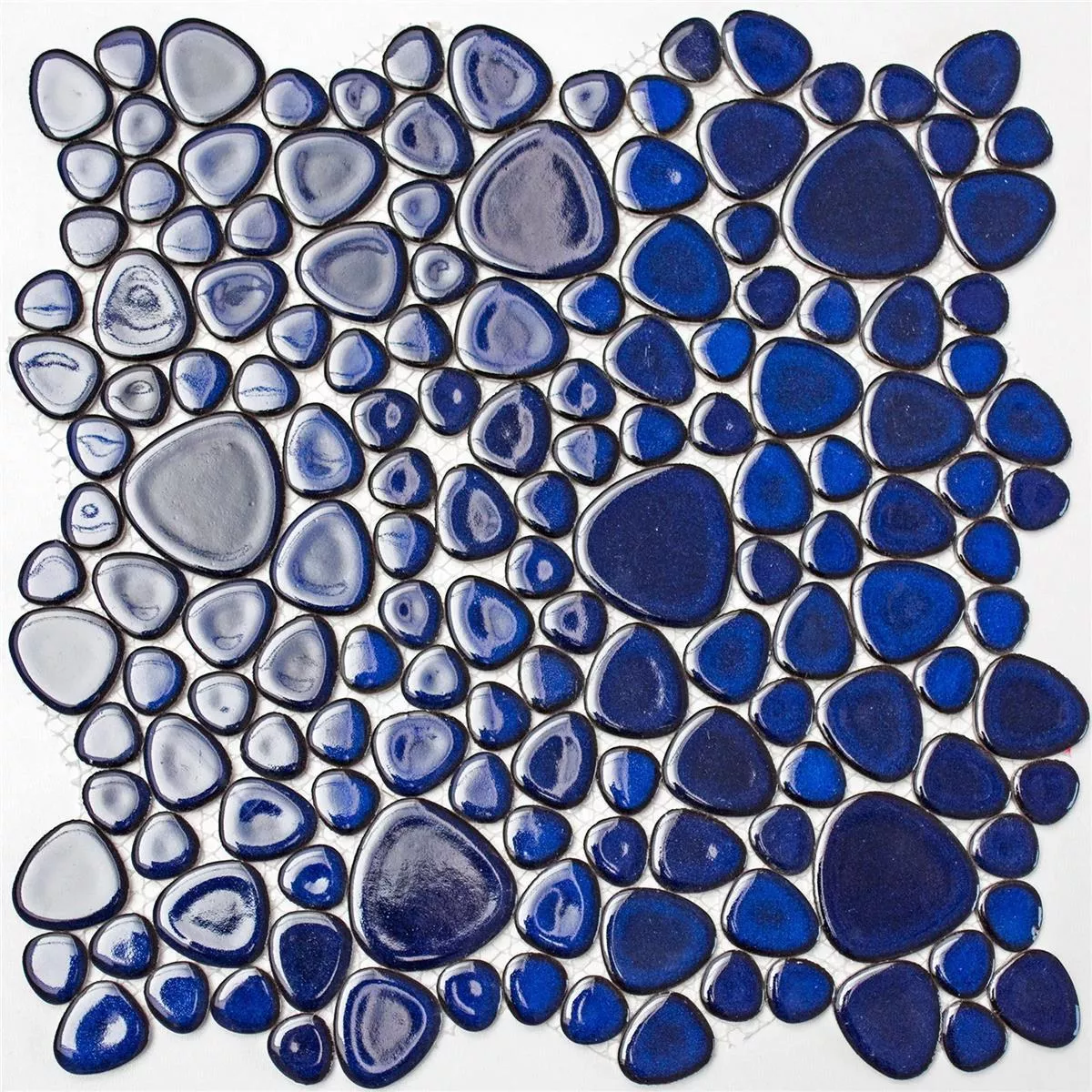 Muestra Azulejos De Mosaico Cerámica Azul Oscuro
