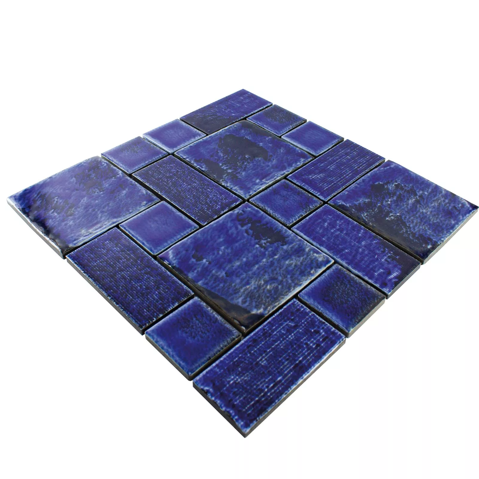 Cerámica Azulejos De Mosaico Bangor Brillante Azul Mix