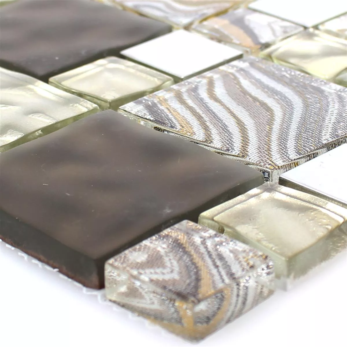 Cristal Metal Acero Inoxidable Mosaico Zadar Beige Marrón Cristal Metal Acero Inoxidable Mosaico Zadar Beige Marrón