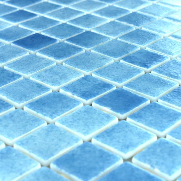 Muestra Cristal Piscina Mosaico  Azul Claro Mezcla