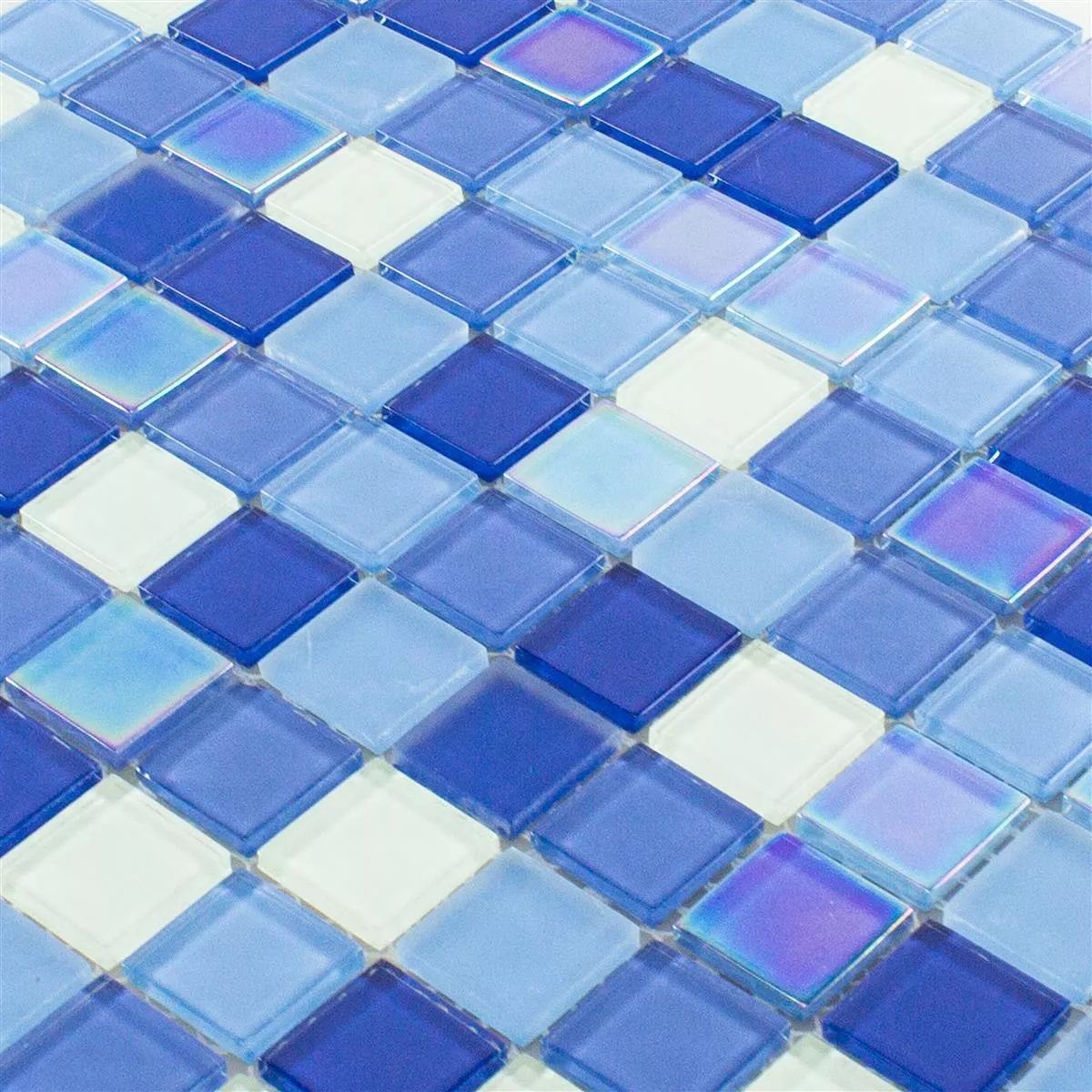 Mosaico de Cristal Azulejos Karlsruhe Azul Blanco