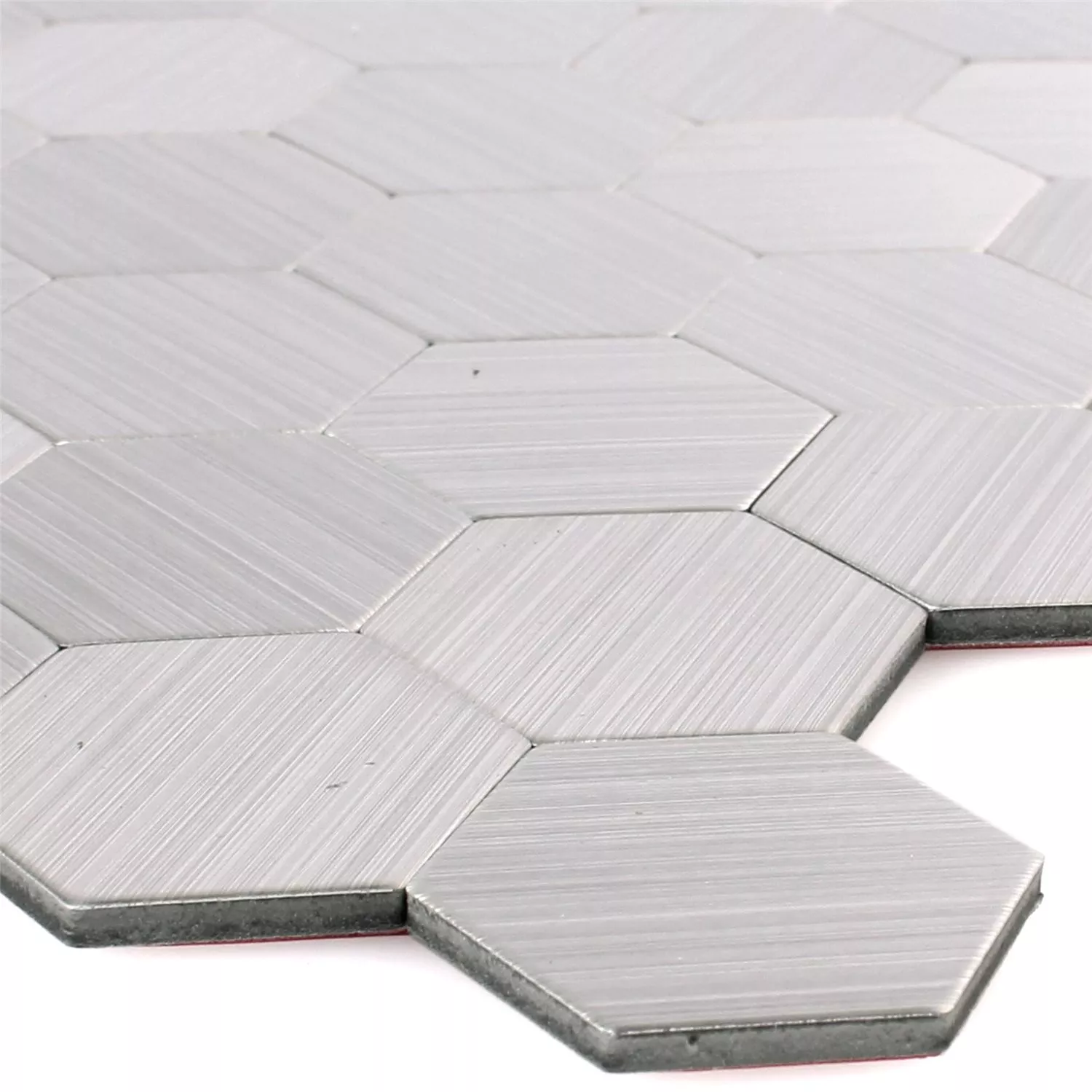 Azulejos De Mosaico Metal Autoadhesivo Mikros Plateado Hexagonales Azulejos De Mosaico Metal Autoadhesivo Mikros Plateado Hexagonales