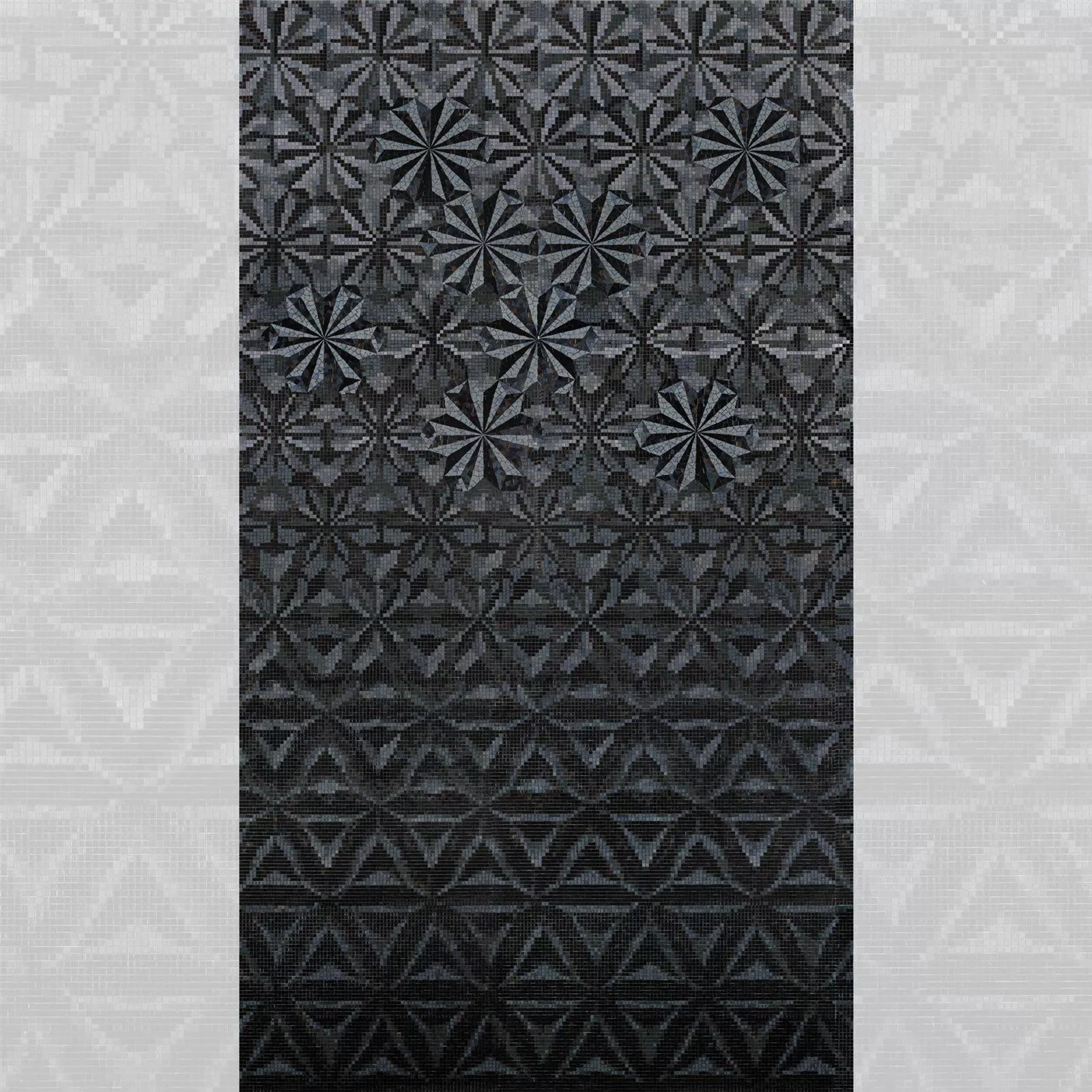 Mosaico De Cristal Imagen Magicflower Black 120x240cm