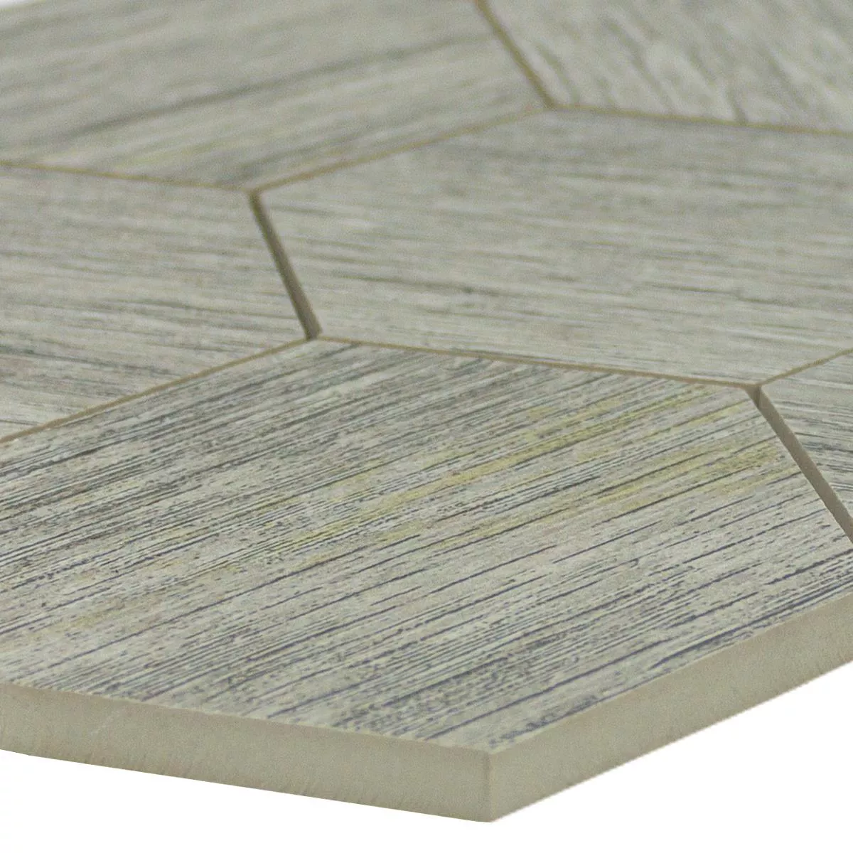 Feinsteinzeug Mosaikfliesen Hexagon Straubing Grau