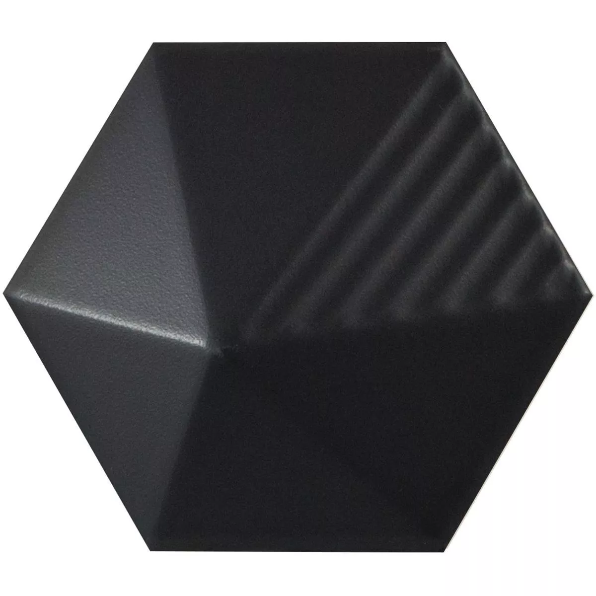 Muestra Revestimientos Rockford 3D Hexagonales 12,4x10,7cm Negro Mate