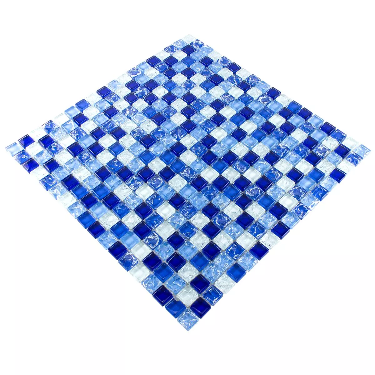 Mosaico de Cristal Azulejos Overland Azul Blanco