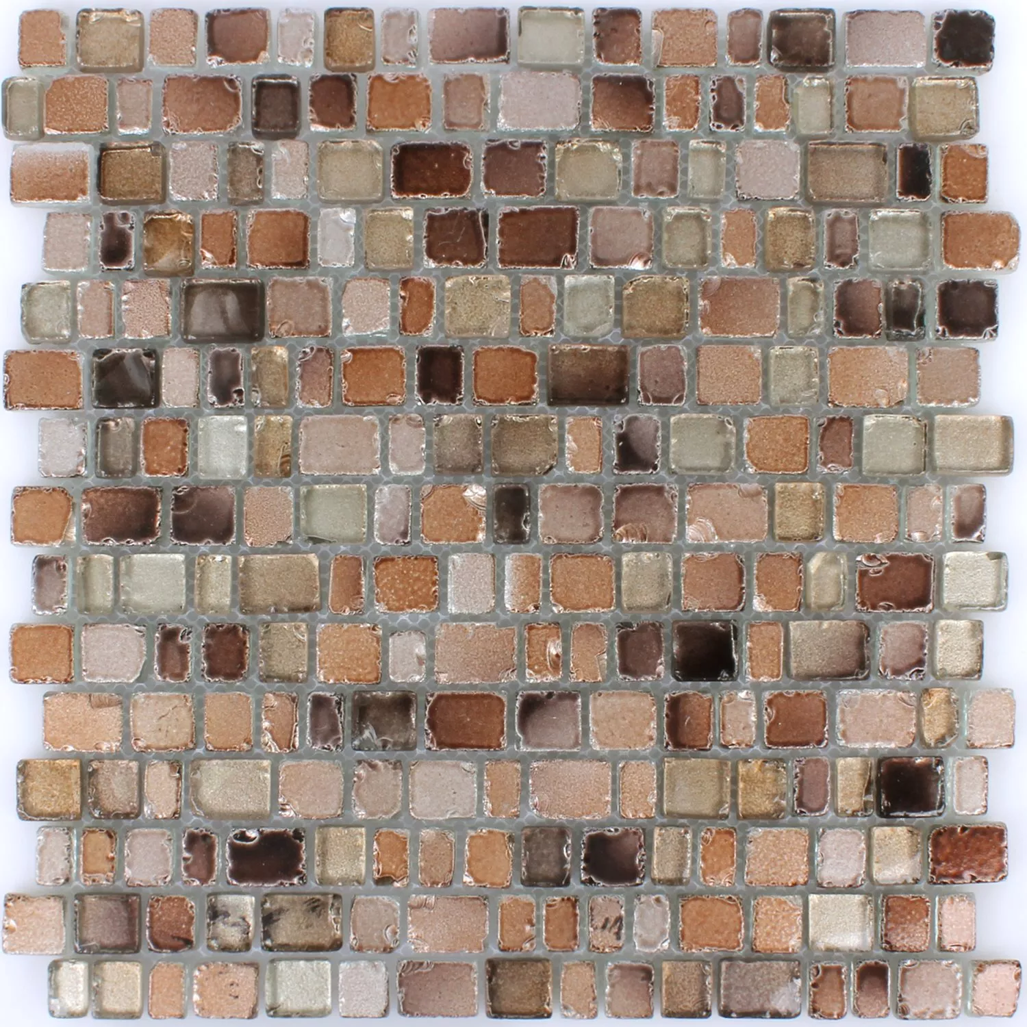Azulejos De Mosaico Cristal Roxy Marrón Plateado