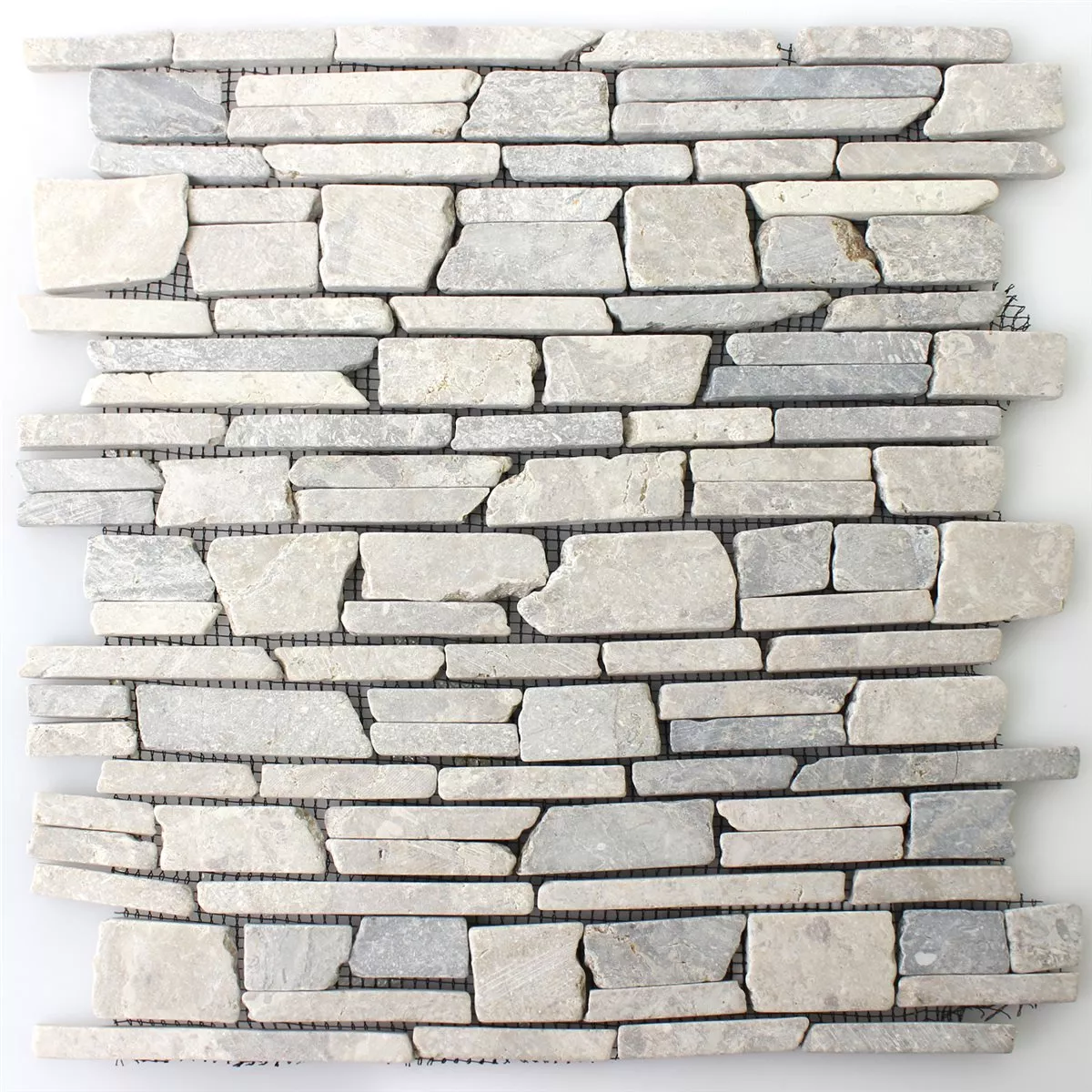 Muestra Azulejos De Mosaico Mármol Brick Uni Grey