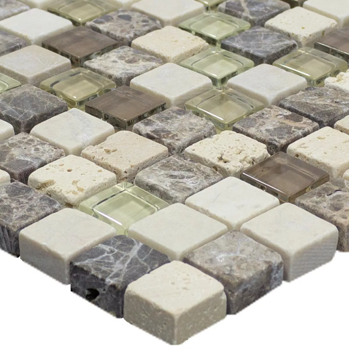 Vidrio Piedra Natural Mosaico Harbin Marrón Beige Vidrio Piedra Natural Mosaico Harbin Marrón Beige