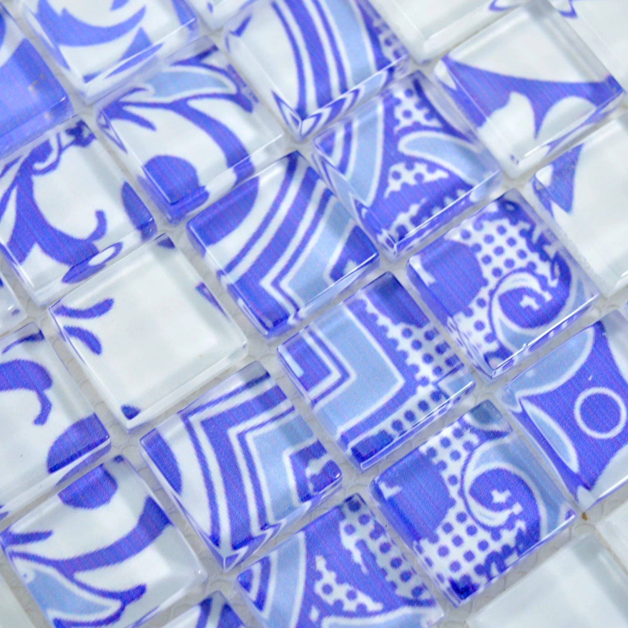 Mosaico De Cristal Azulejos Retro Noya Vintage Azul