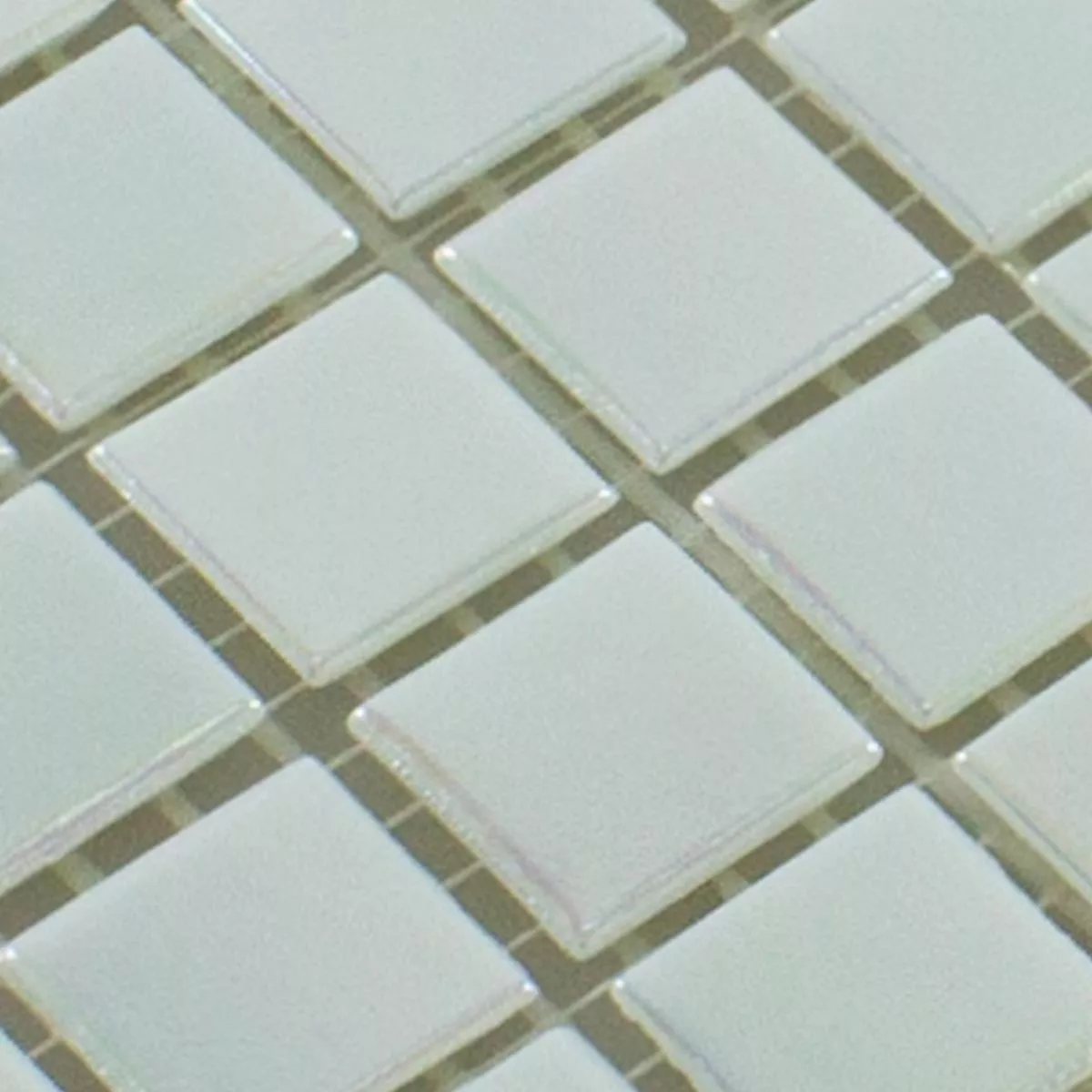Muestra Mosaico De Cristal Efecto Nacarado Ingolstadt Blanco Cuadrado 