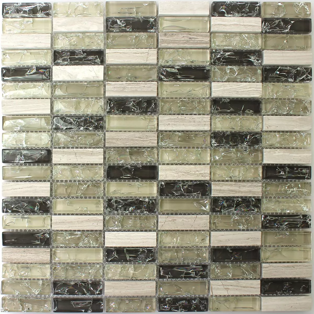 Azulejos De Mosaico Cristal Piedra Natural Palillos Vidrios Rotos Gris Verde