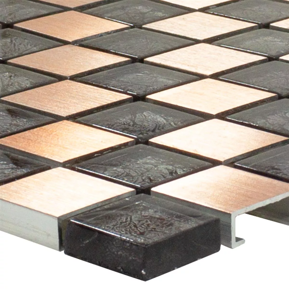 Cristal Auminio Azulejos De Mosaico Eldorien Cobre-Gris Cristal Auminio Azulejos De Mosaico Eldorien Cobre-Gris