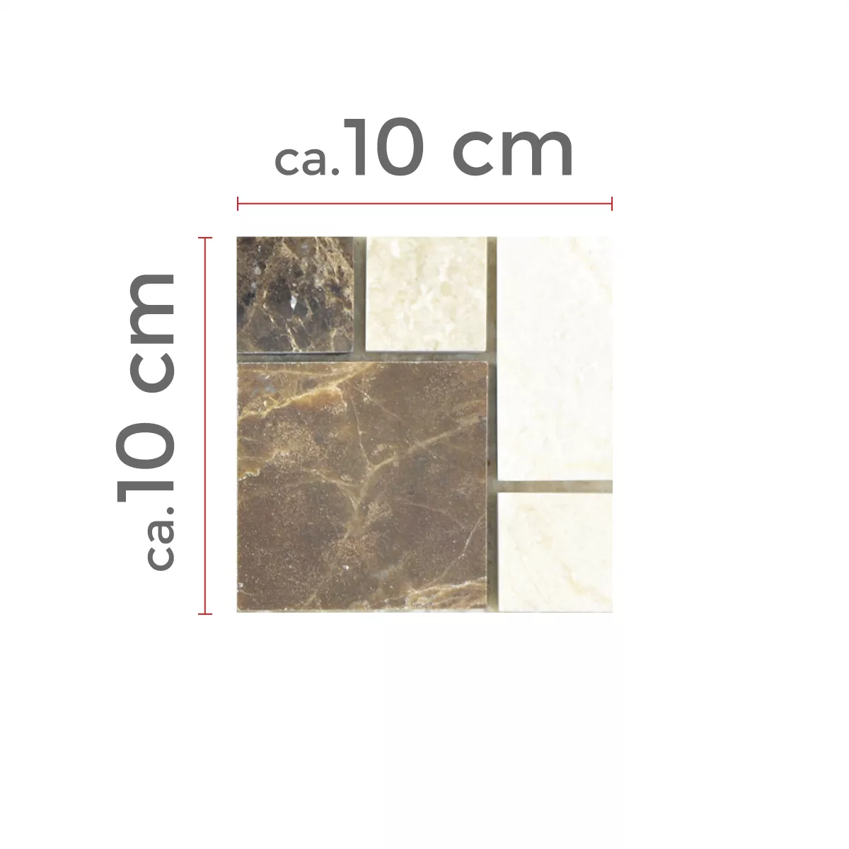 Muestra Mármol Mosaico De Piedra Natural Azulejos Cordoba Emprador Dark Beige