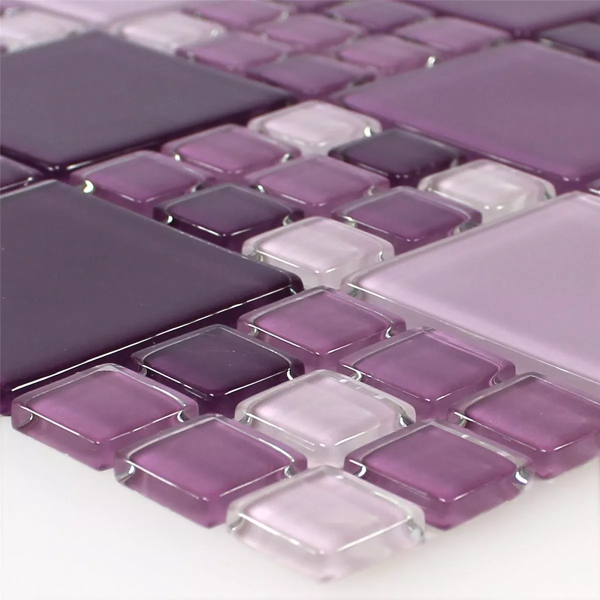 Muestra Azulejos De Mosaico Cristal Purple Mezcla