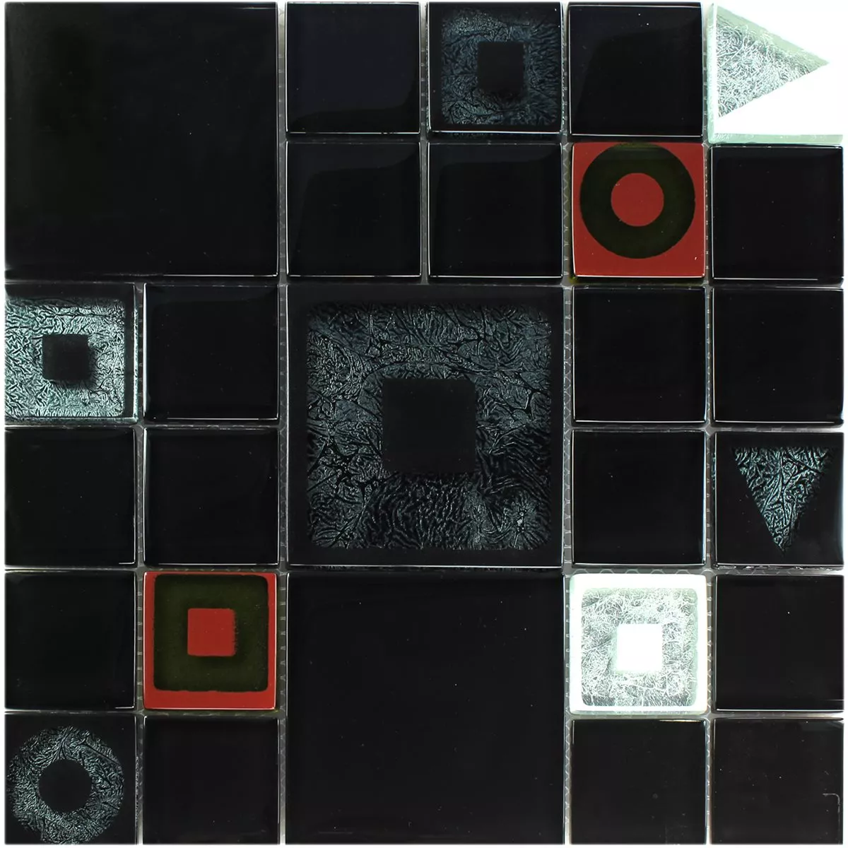 Mosaico De Cristal Azulejos Efecto Negro Metálico