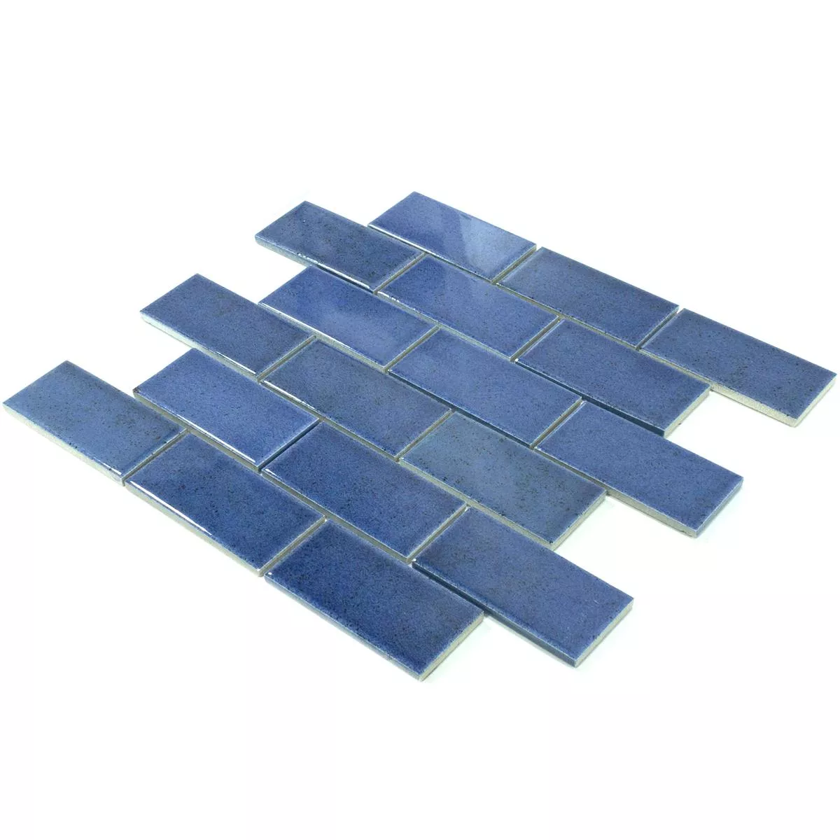 Muestra Cerámica Azulejos De Mosaico Eldertown Brick Azul Oscuro