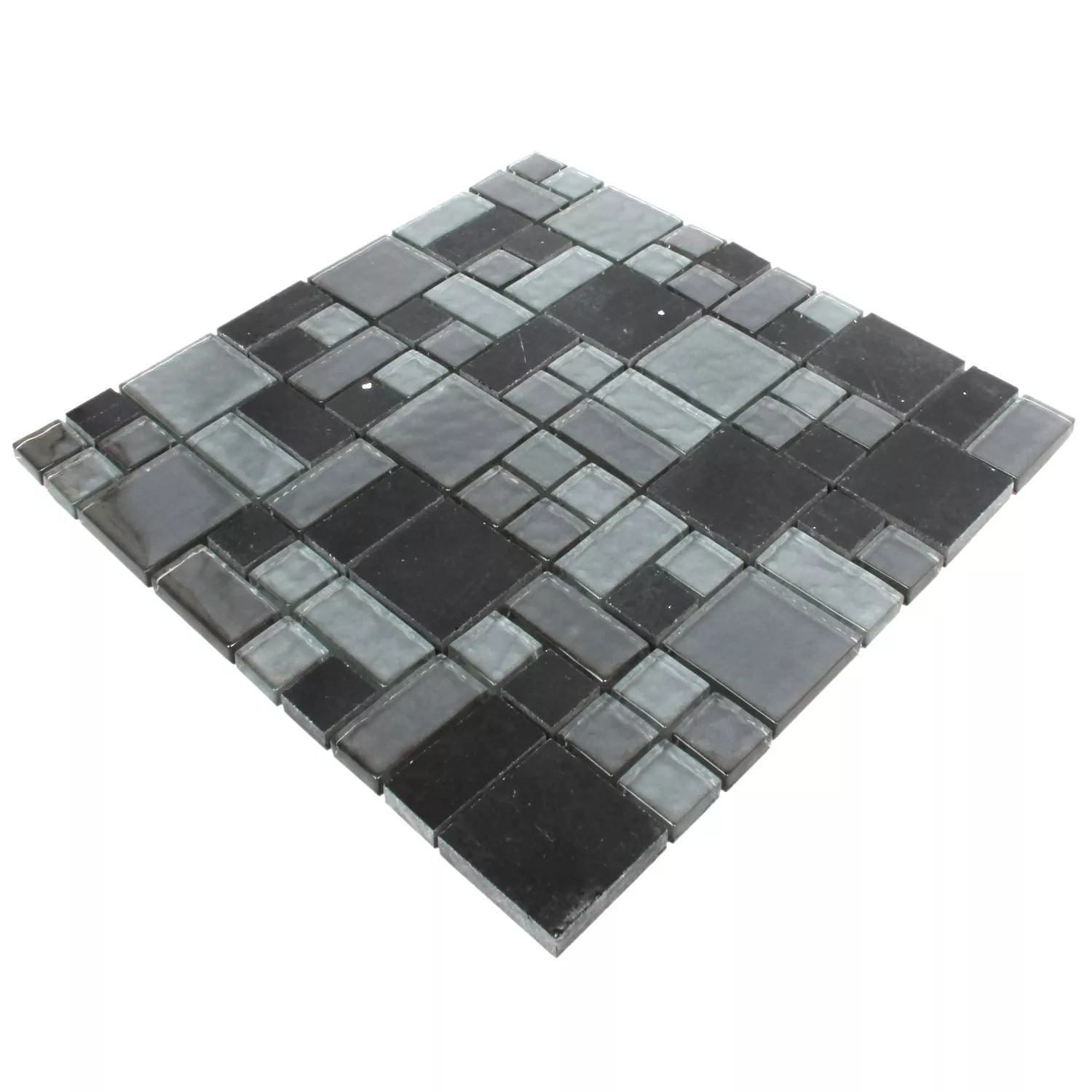 Azulejos De Mosaico Lauria Cristal Piedra Artificial Negro