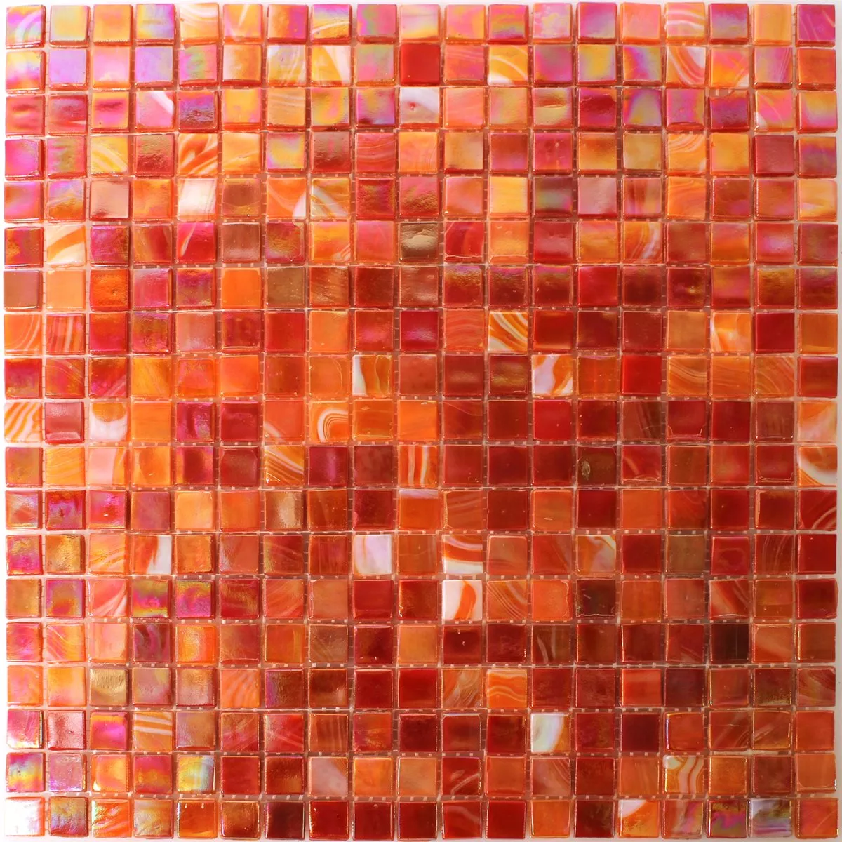 Mosaico De Cristal Azulejos Efecto Nacarado Rojo Mezcla