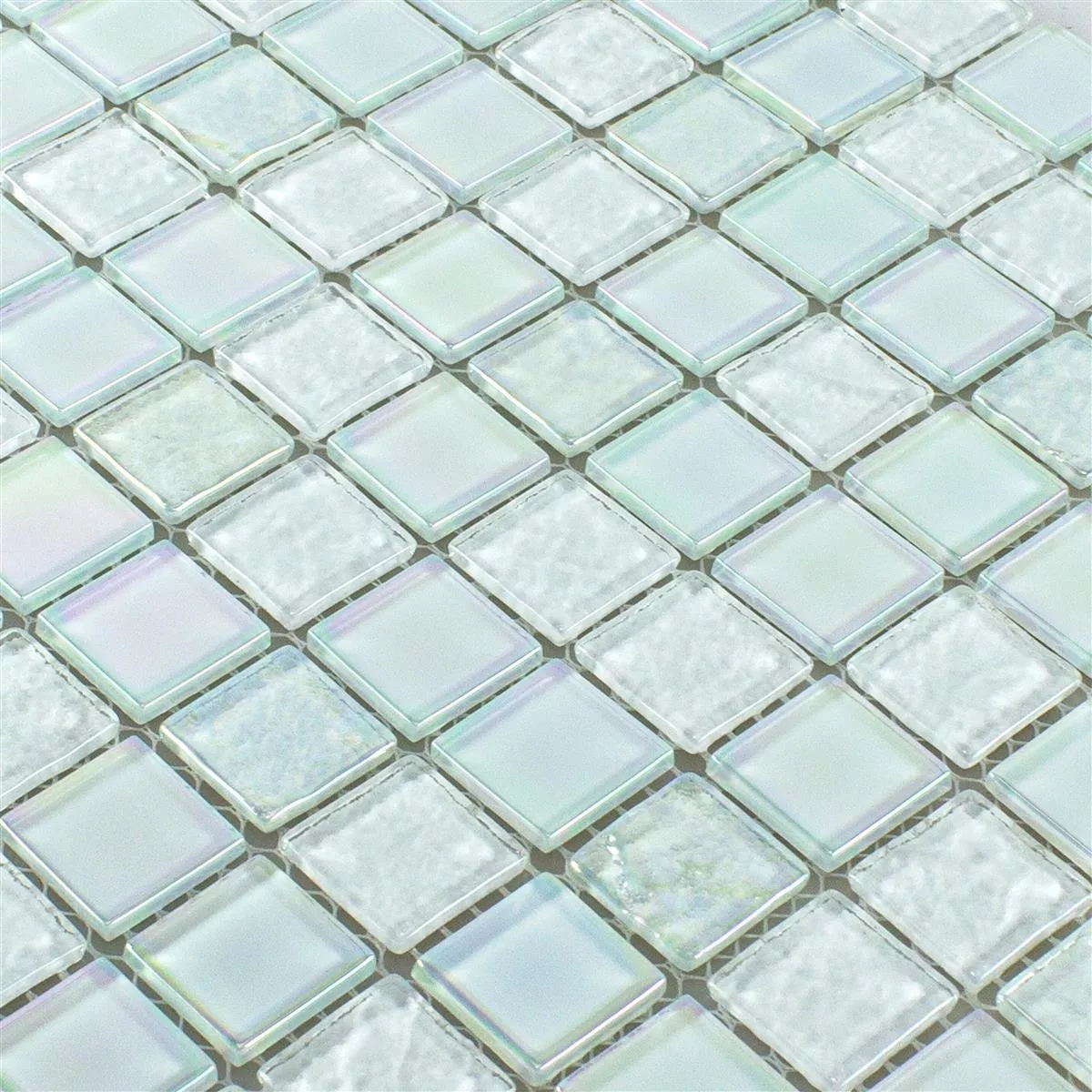 Mosaico de Cristal Azulejos Efecto Nacarado Manor Blanco
