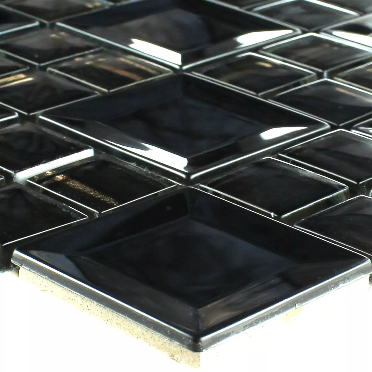 Muestra Azulejos De Mosaico Acero Inoxidable Metal Negro