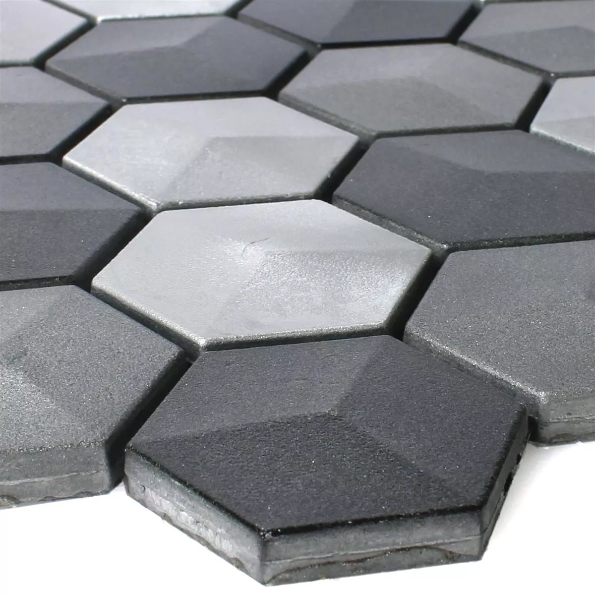 Azulejos De Mosaico Hexagonales Kandilo Negro Plateado