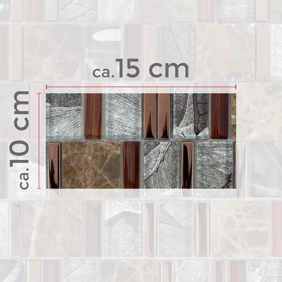 Muestra Mosaico De Cristal Azulejos De Piedra Natura Hummel Marrón Beige