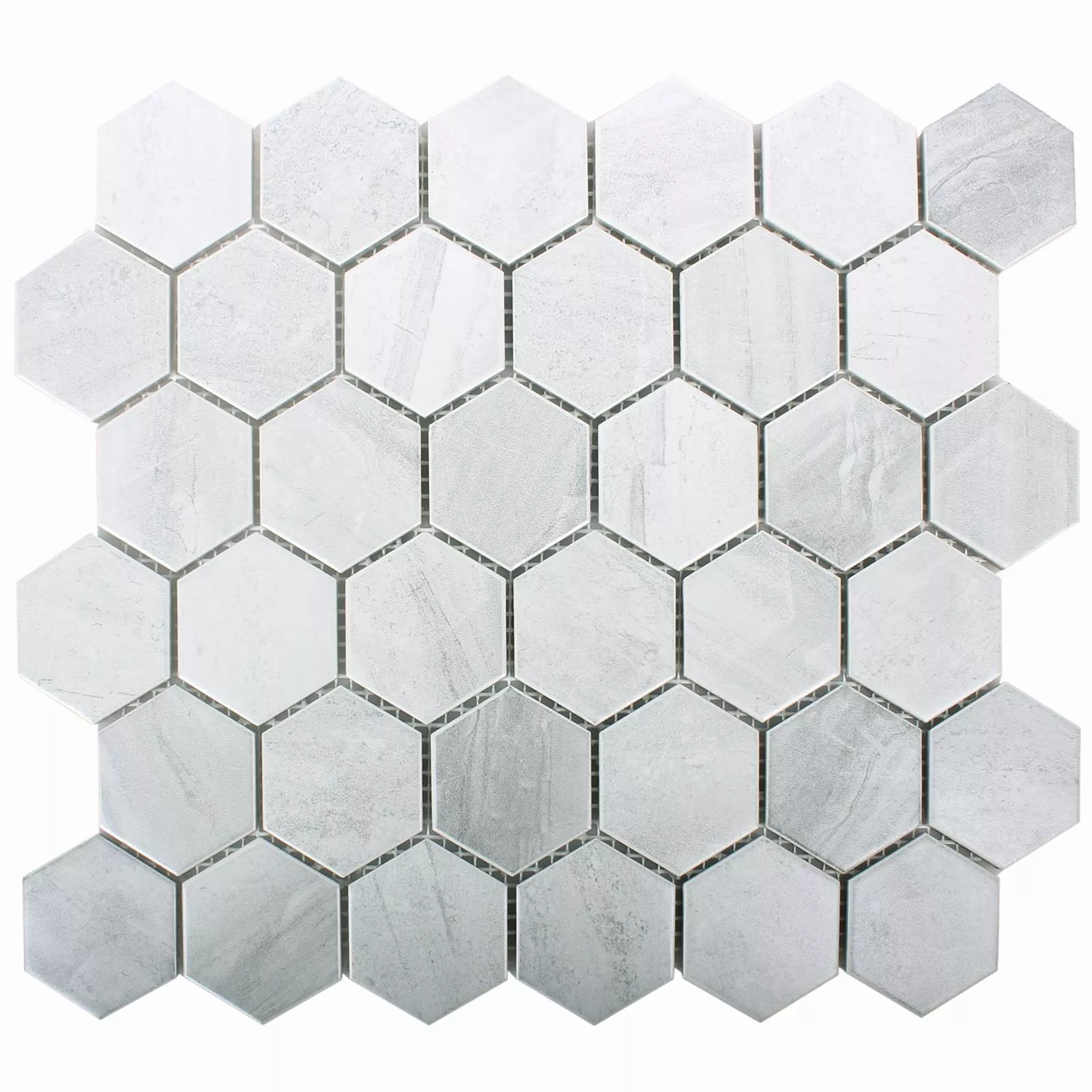 Muestra Cerámica Aspecto De Concreto Azulejos De Mosaico Shepherd Hexagonales Gris