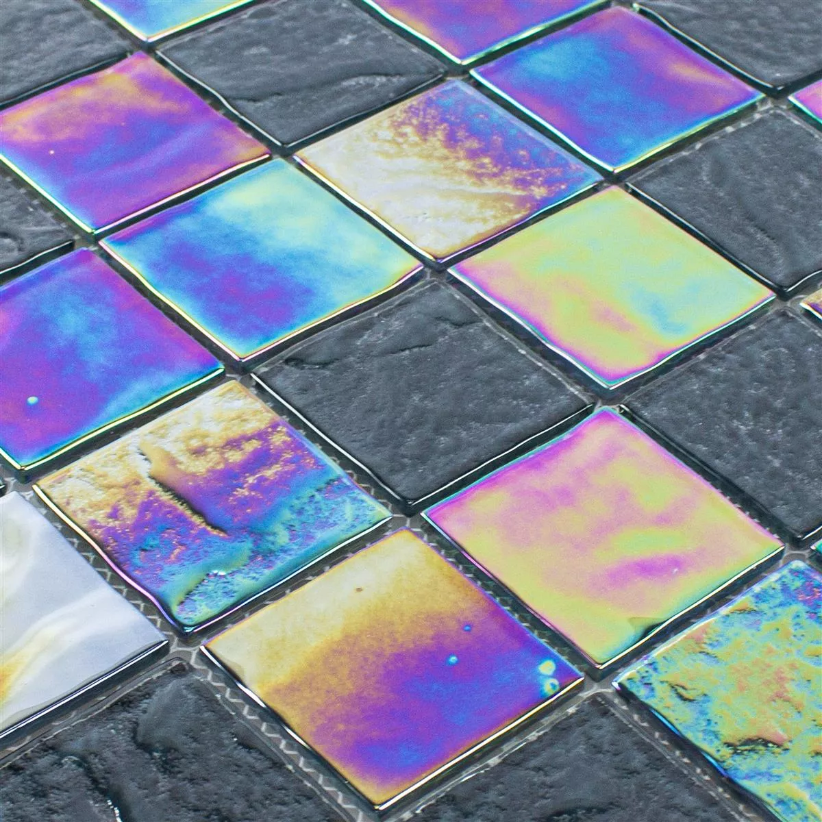 Mosaico de Cristal Azulejos Efecto Nacarado Darwin Negro