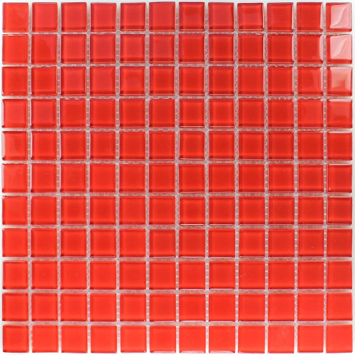 Azulejos De Mosaico Cristal Rojo Uni 25x25x4mm