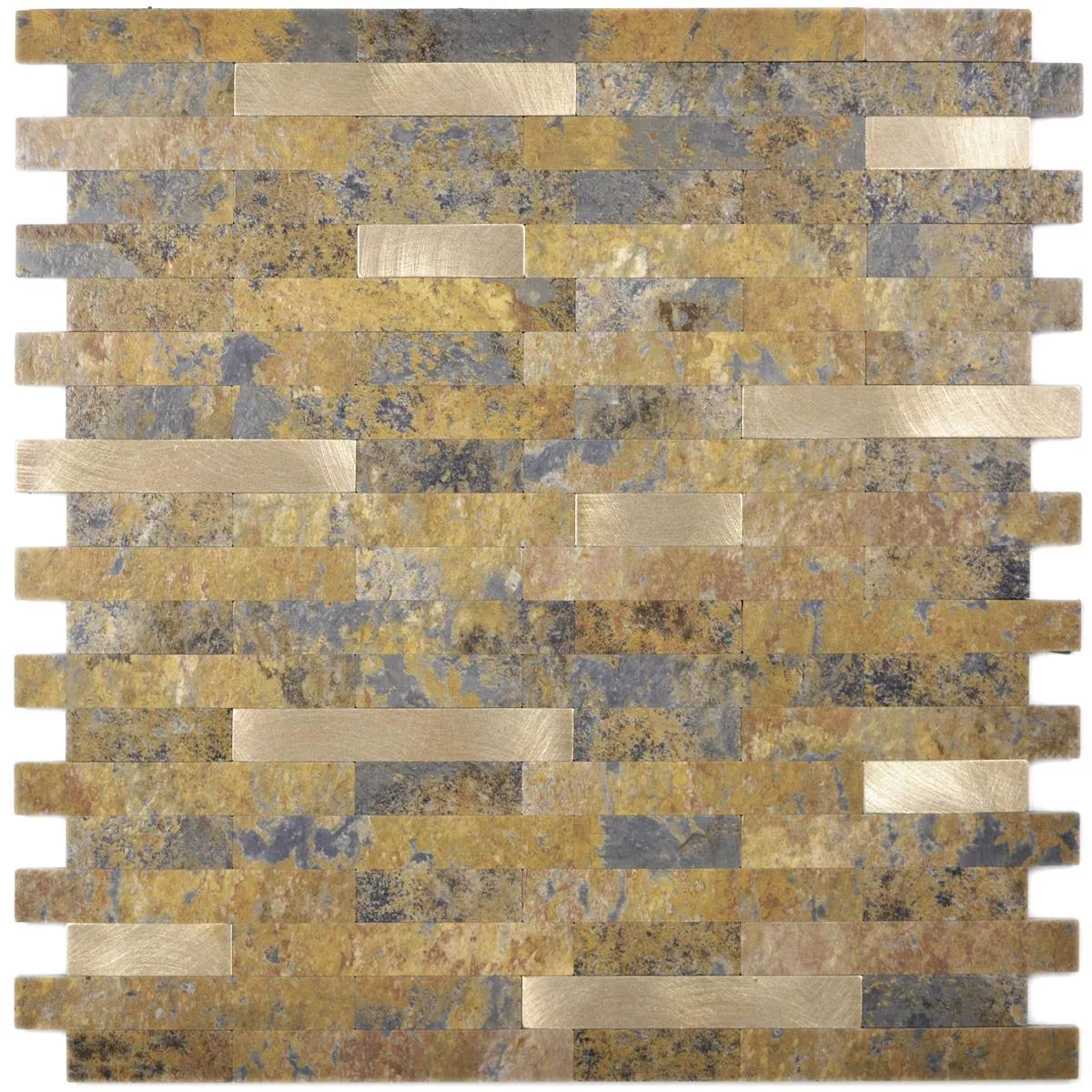 Muestra Vinilo Azulejos De Mosaico Maywald Autoadhesivo Marrón Oro