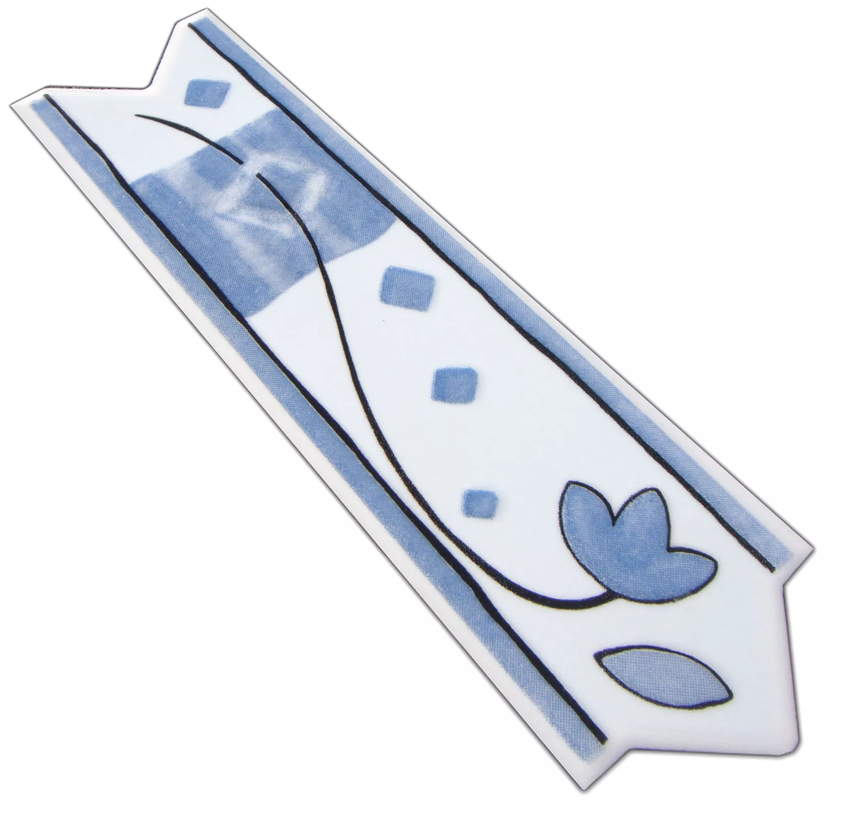 Cerámica Borde Barbara Azul Claro Blanco 6x20cm Cerámica Borde Barbara Azul Claro Blanco 6x20cm