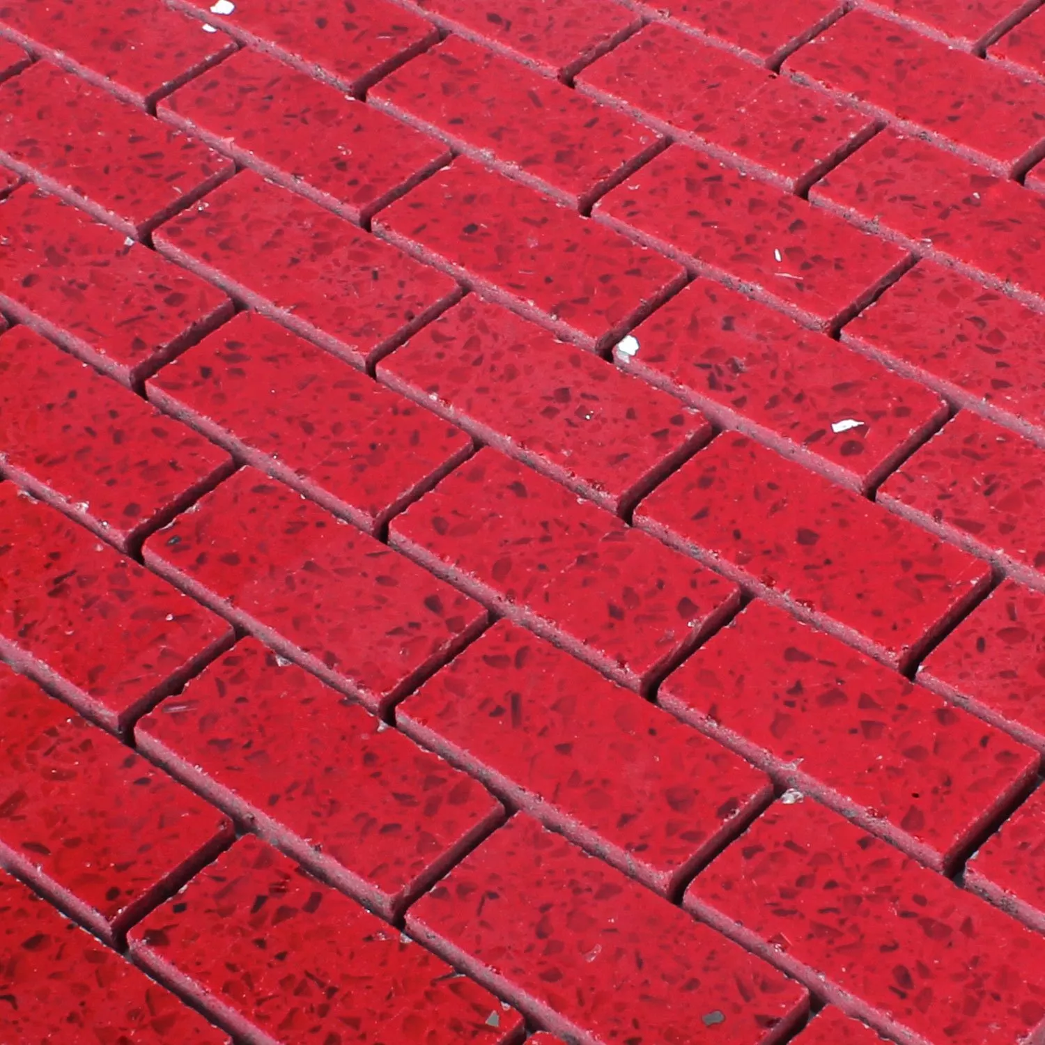 Muestra Azulejos De Mosaico Resina Cuarzo Rojo