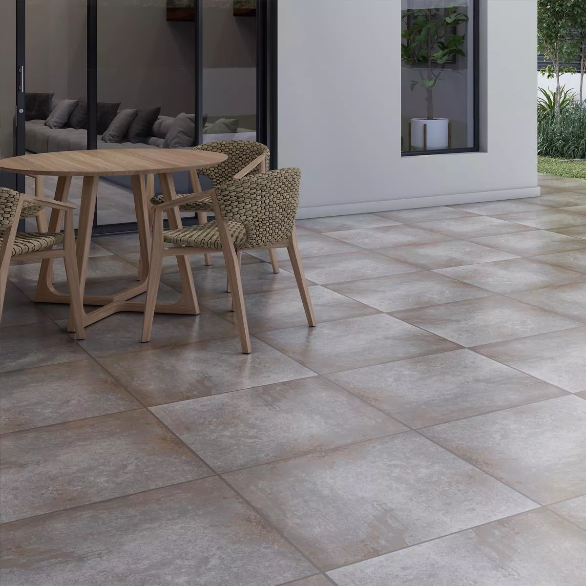 Losas Para Terrazas Azulejos De Gres Belfield Gris 60x60x2 cm