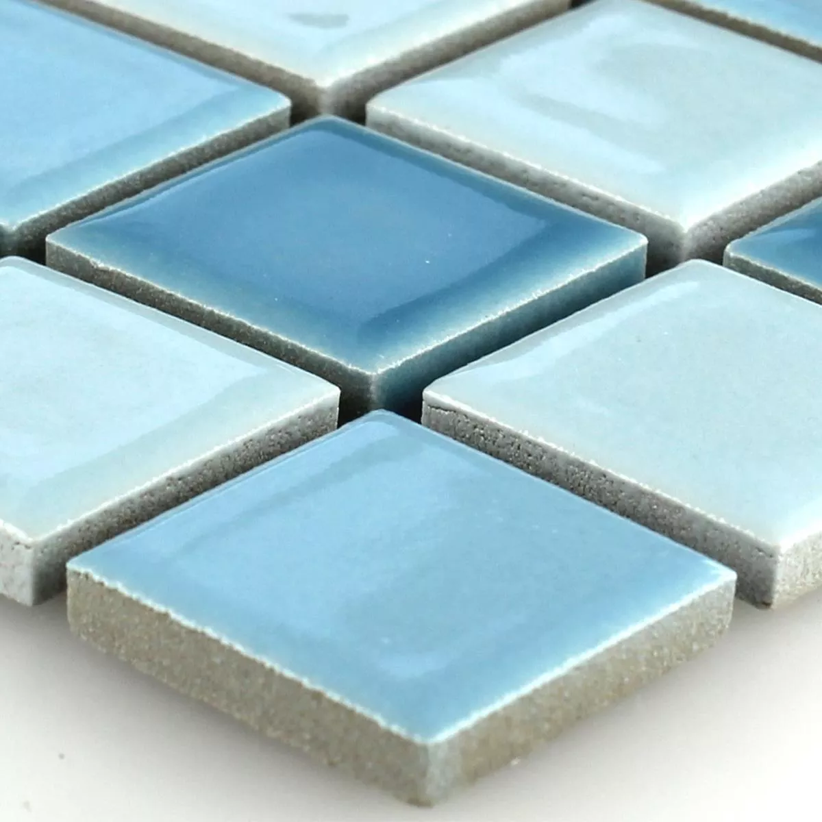 Muestra Azulejos De Mosaico Cerámica Bodaway Azul Mezcla 