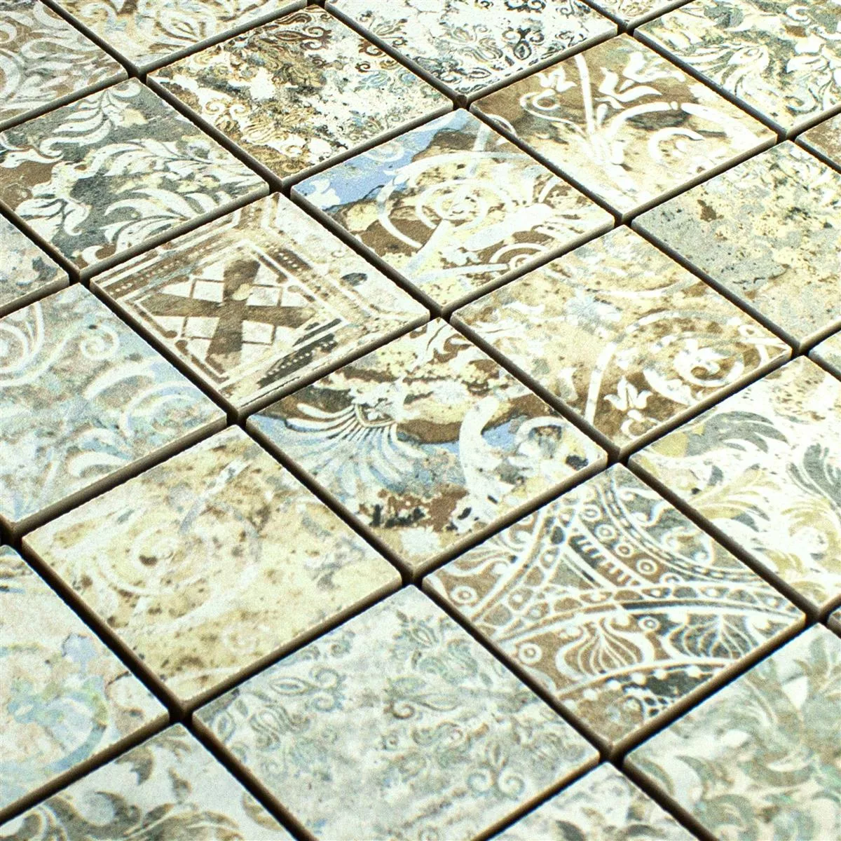 Mosaico Cerámico Azulejos Bellona Efecto Colorido 47x47mm