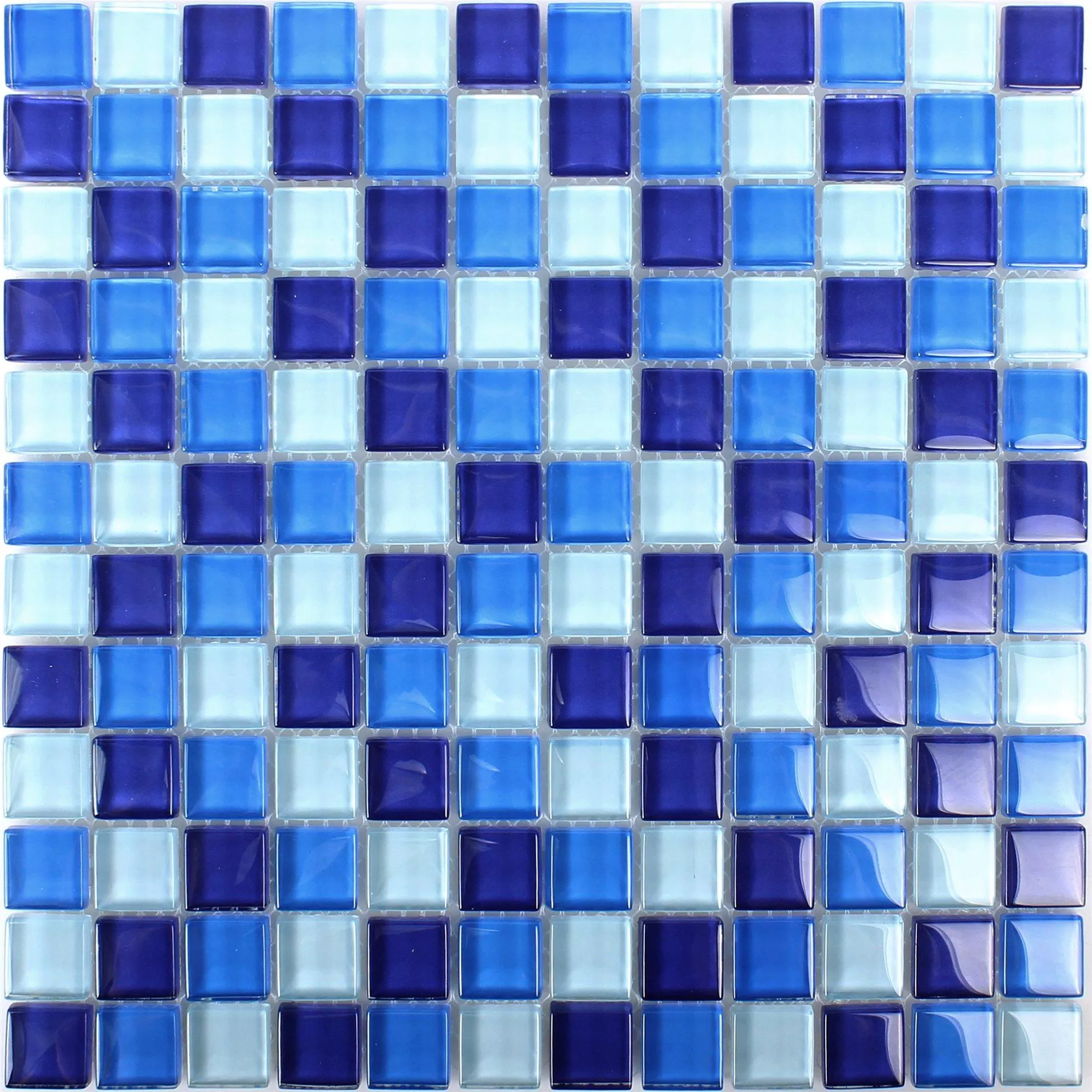 Mosaico De Cristal Azulejos Azul Mezcla 23x23x8mm