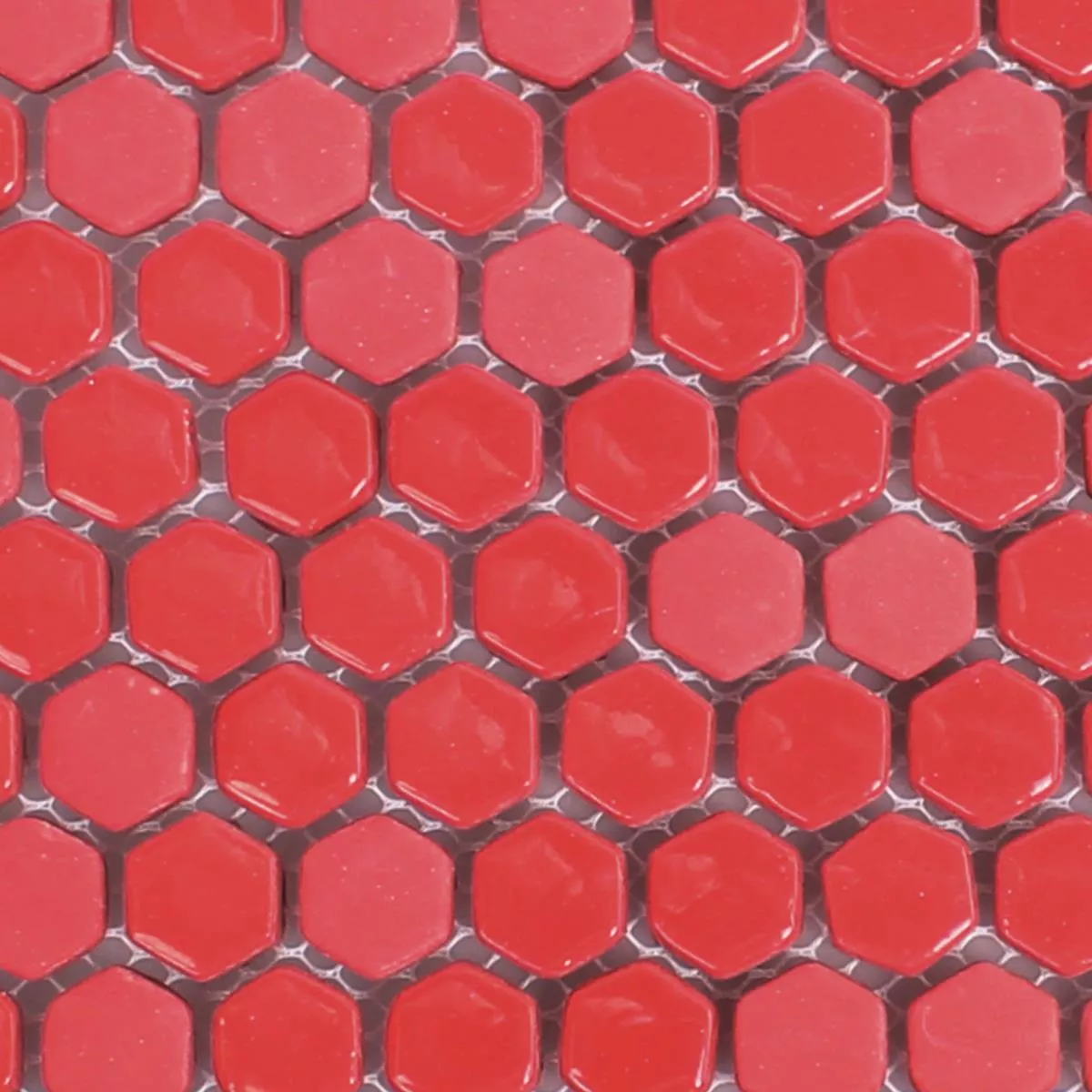Muestra Mosaico De Cristal Azulejos Brockway Hexagonales Eco Rojo