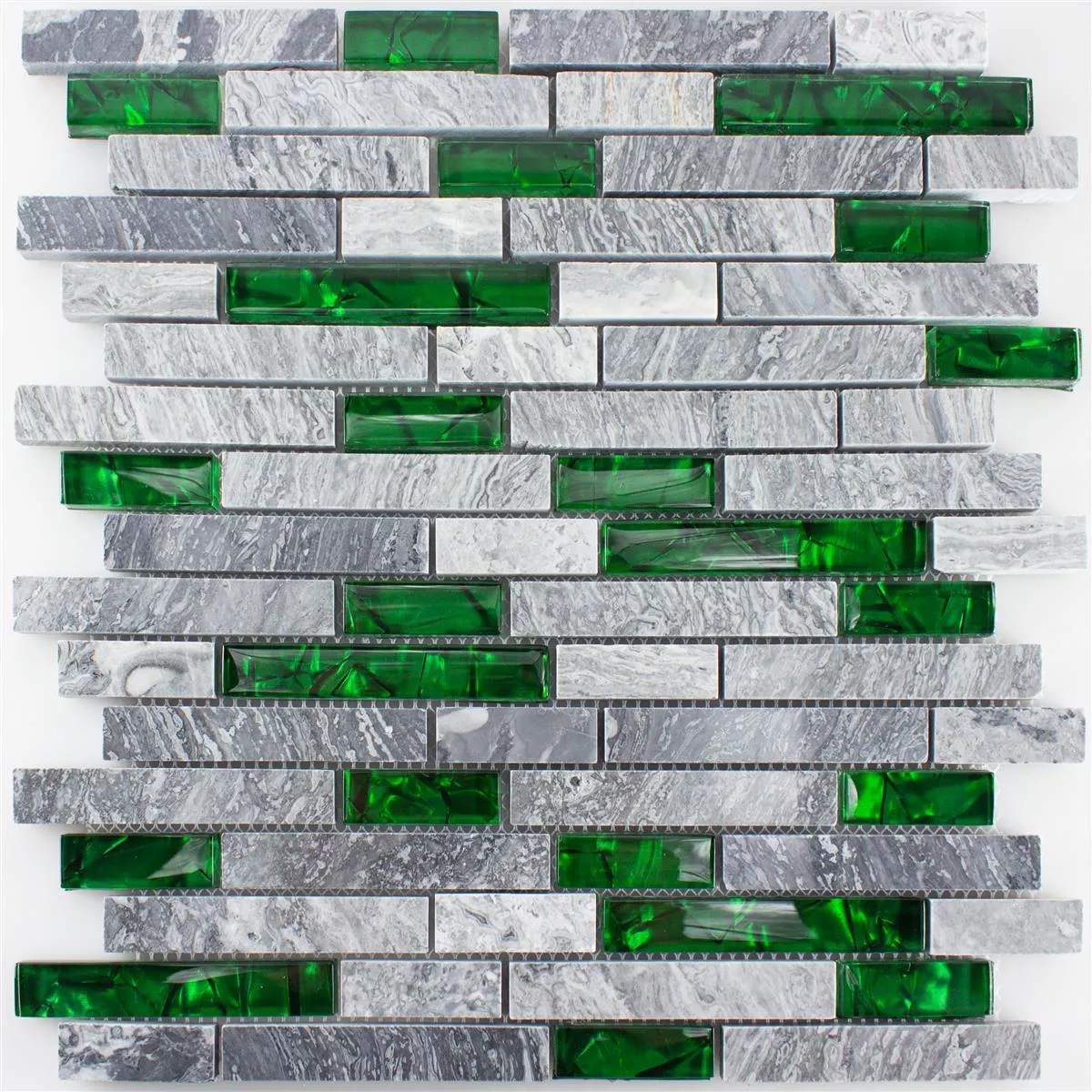 Muestra Vidrio Piedra Natural Mosaico Azulejos Sinop Gris Verde Brick