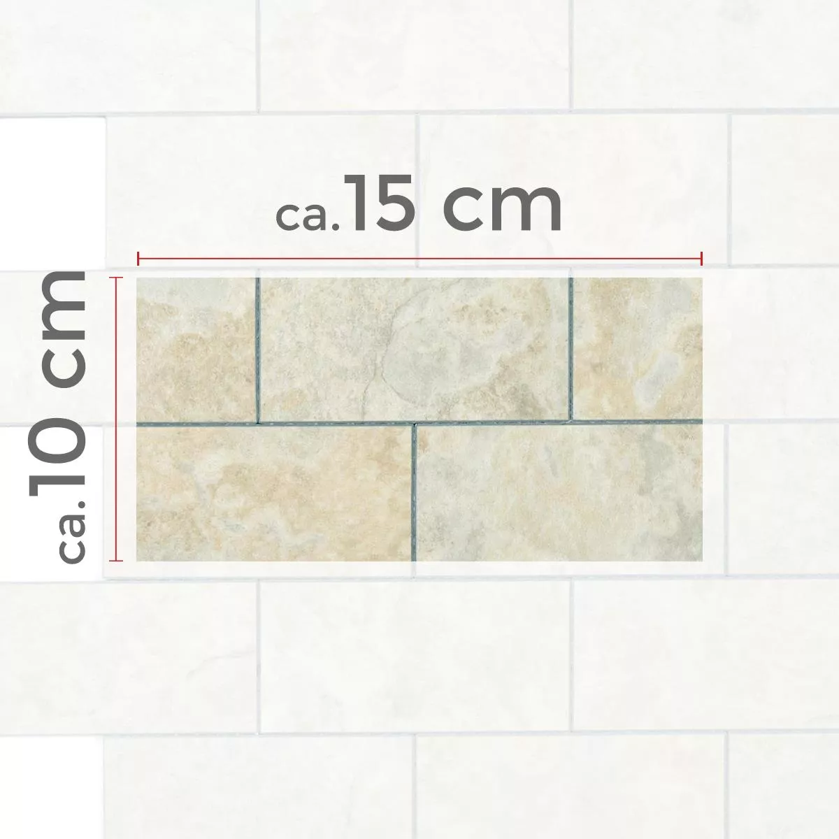 Muestra Vinilo Azulejos De Mosaico Freeport Aspecto De Piedra Autoadhesivo Beige