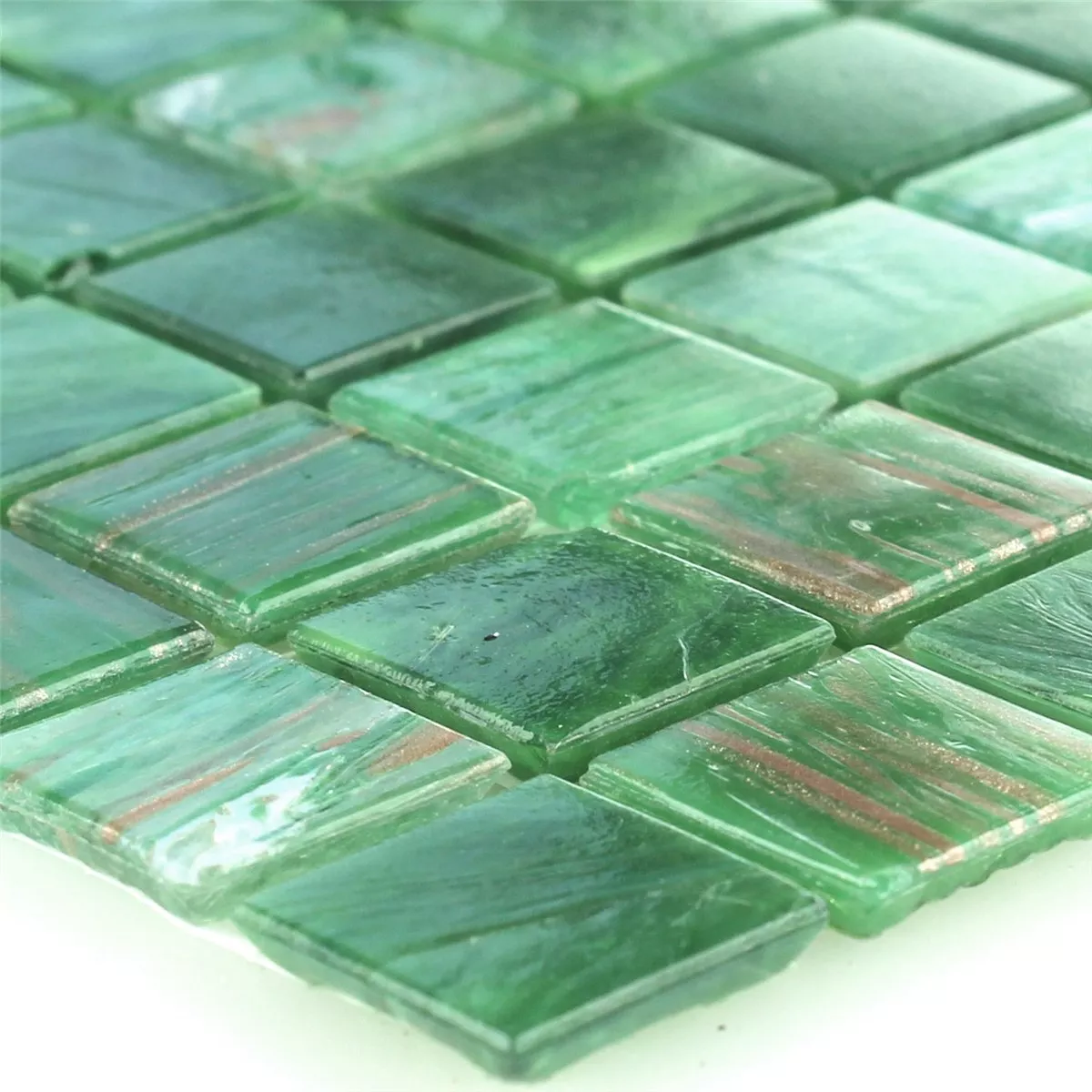 Azulejos de Mosaico Efecto Cristal-Mosaico Oro Star Verde