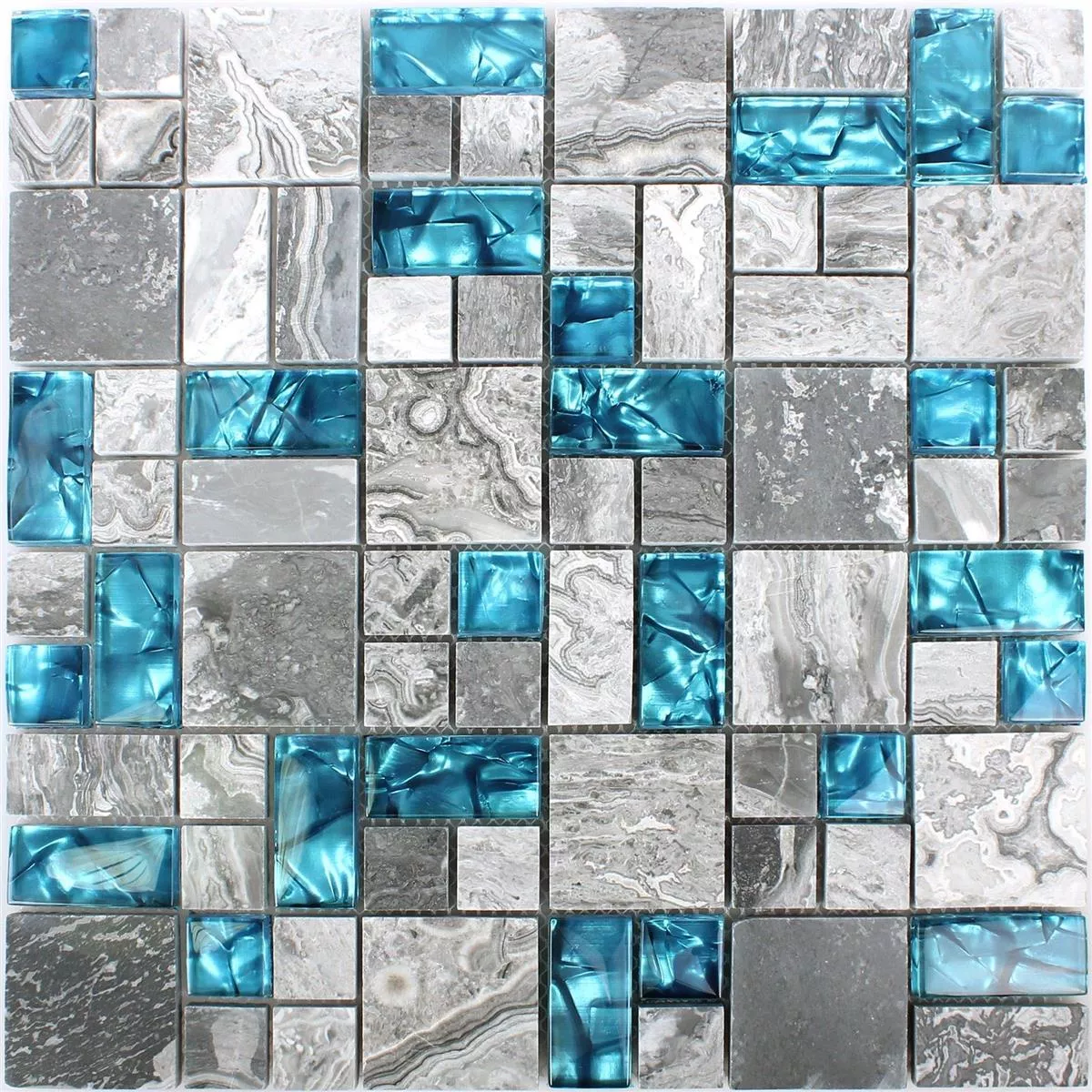 Mosaico De Cristal Azulejos De Piedra Natura Sinop Gris Azul 2 Mezcla