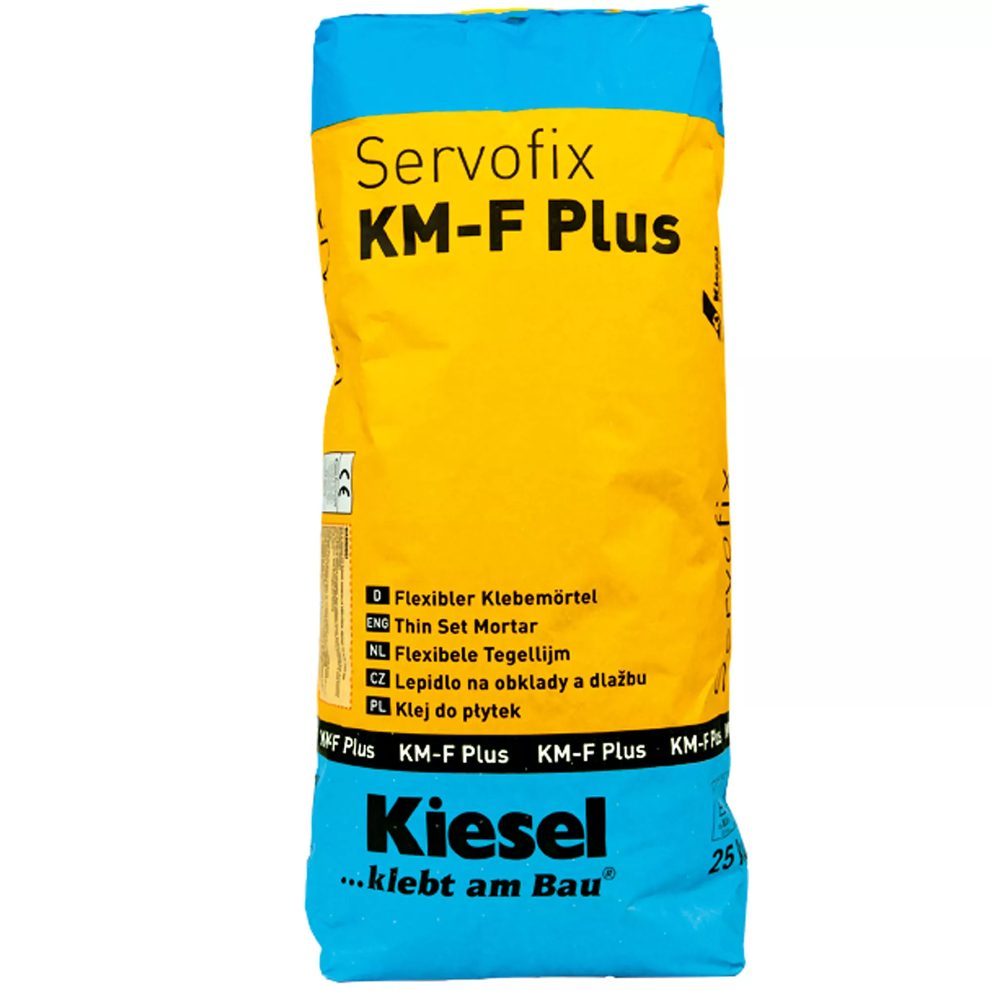 Adhesivo para baldosas Kiesel Servofix KM-F Plus - mortero adhesivo flexible gres fino, baldosas cerámicas (25KG)