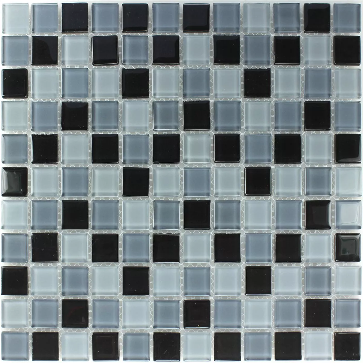 Muestra Mosaico De Cristal Azulejos Negro Mezcla 
