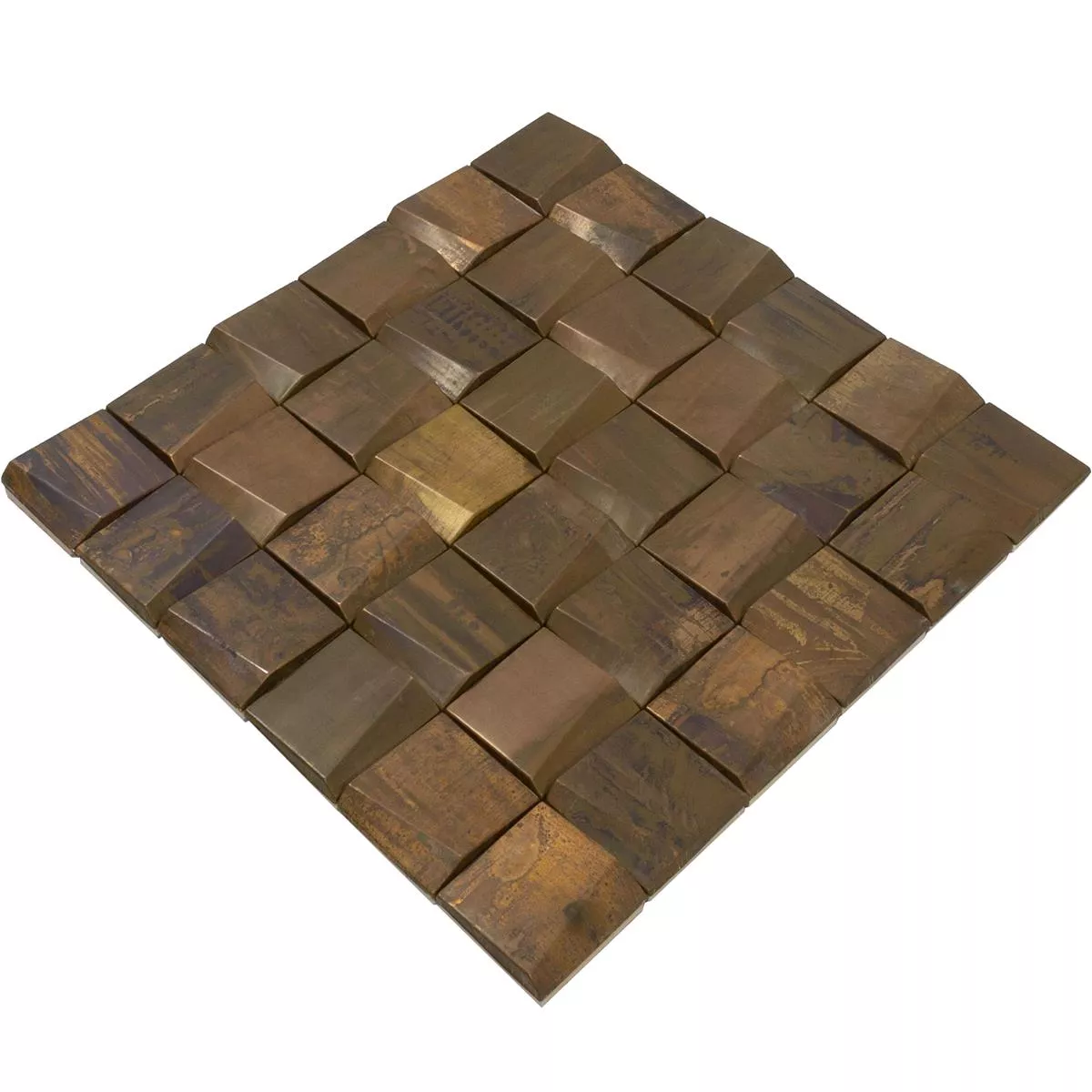 Metal Cobre Azulejos De Mosaico Copperfield 3D 48x48mm